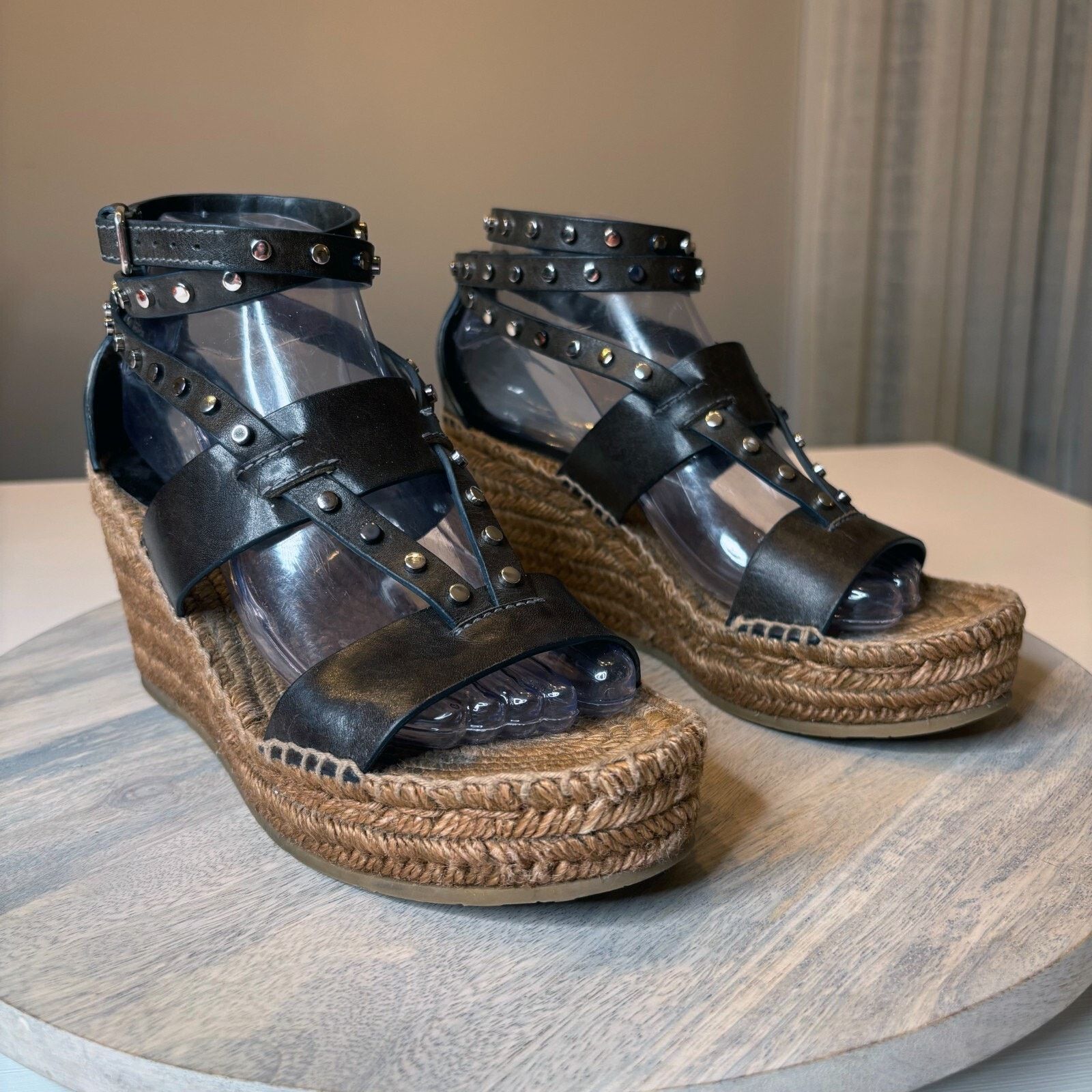 Jimmy Choo Jimmy Choo Raffia Stud Danica Wedge Sandals US Size 8 EU 38 Size US 8 / IT 38 - 2 Thumbnail