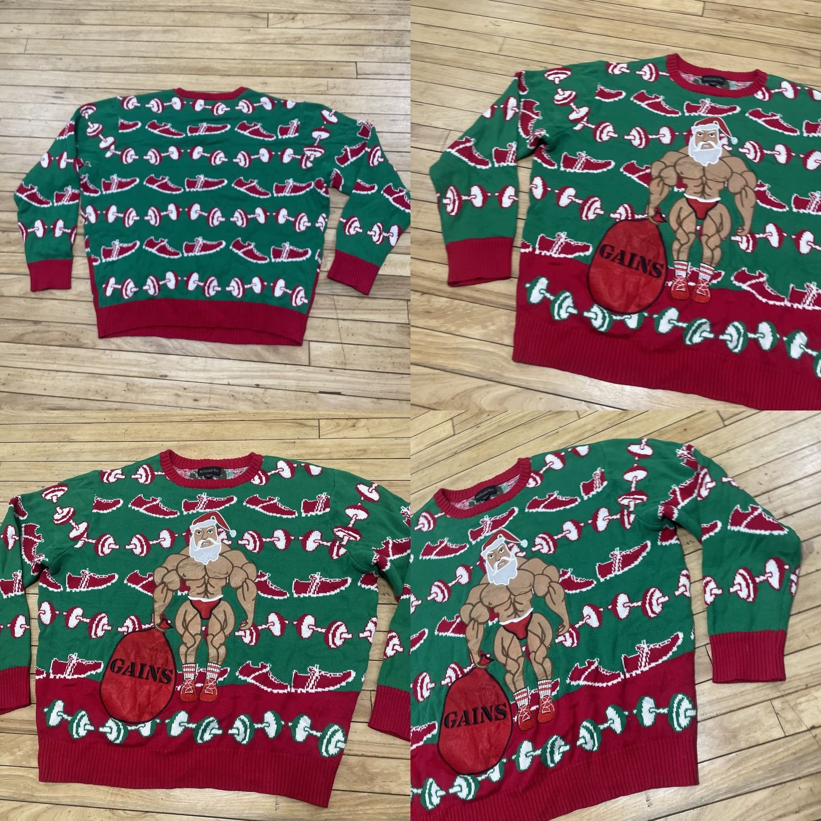 Vintage VINTAGE Blizzard Bay Ugly Christmas Sweater Men 2XL Graphic Print Santa Green Red Christmas Holiday Size US XXL / EU 58 / 5 - 10 Thumbnail