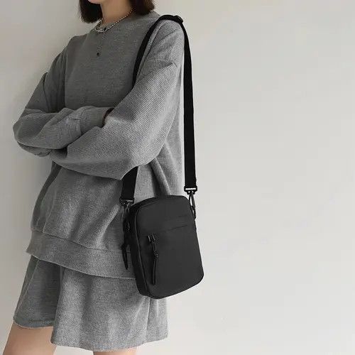 VIBE Casual Canvas Sling with Zipper Small Shoulder Bag Size ONE SIZE - 6 Thumbnail