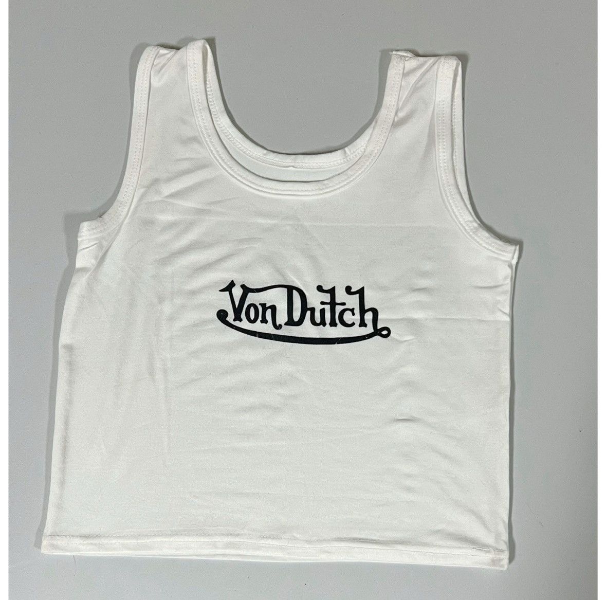 Von Dutch Von Dutch White Logo Graphic Top Muscle Tee T-Shirt Size M 🤍 Size M / US 6-8 / IT 42-44 - 2 Thumbnail
