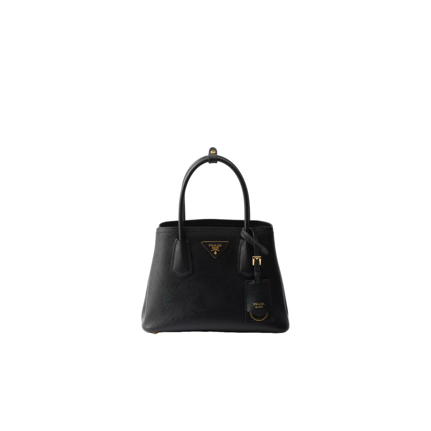Prada PRADA Small $4000 Black Double Saffiano Leather Top Handle B Size ONE SIZE - 1 Thumbnail