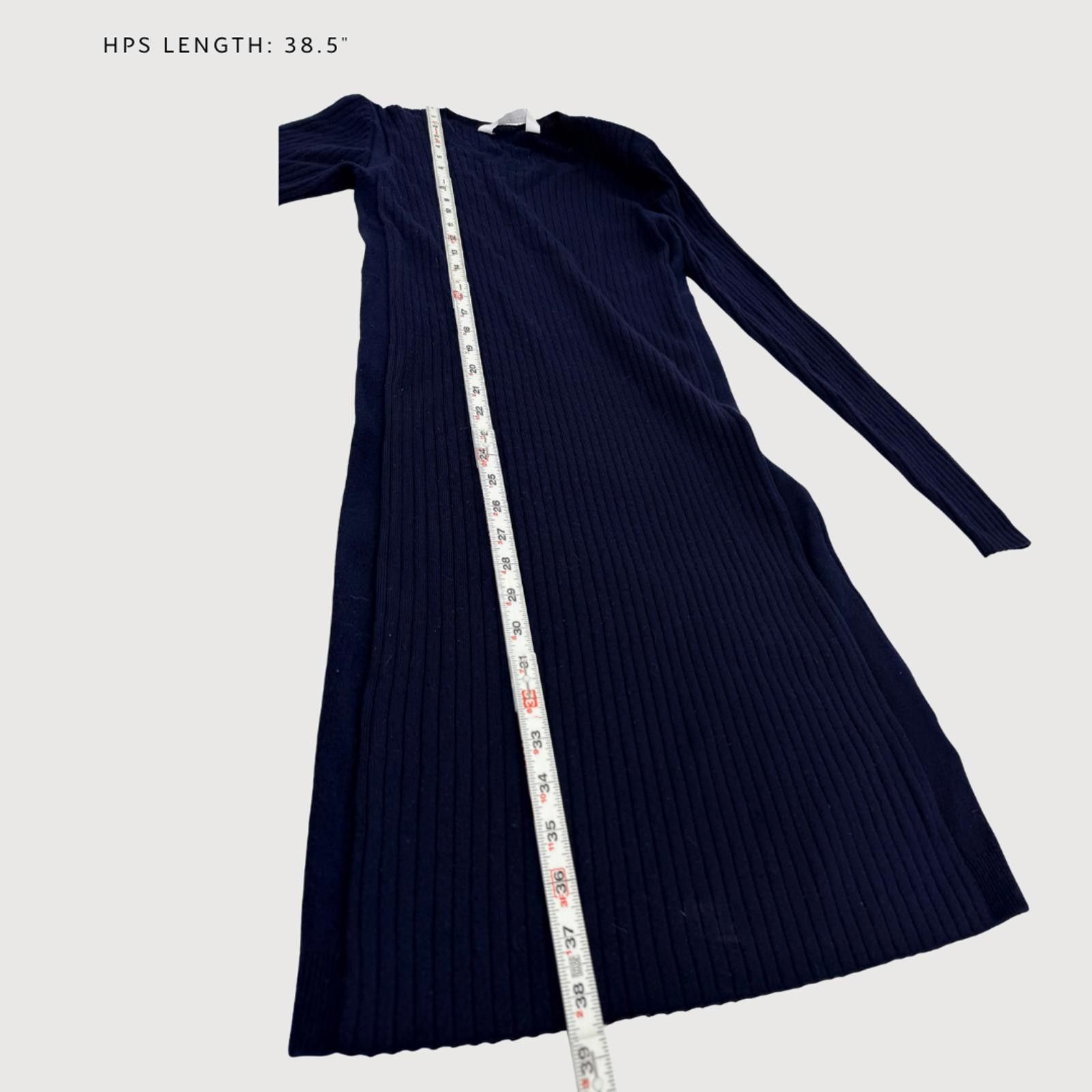 Everlane Ribbed Wool Sweater Dress Navy Long Sleeve M