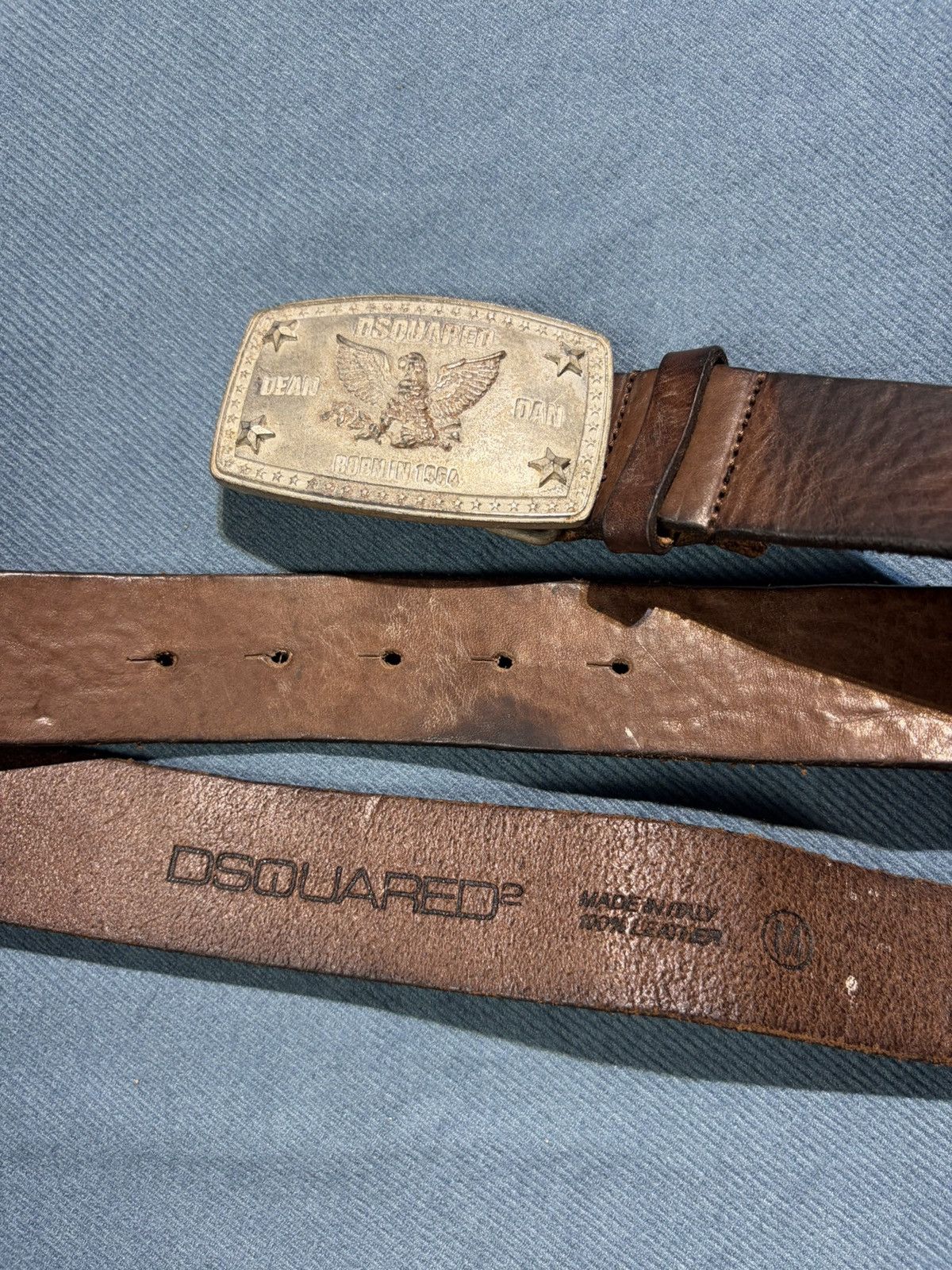 Dsquared2 Dsquared Eagle Dean Dan 1964 Full Grained Leather Belt Size ONE SIZE - 2 Thumbnail