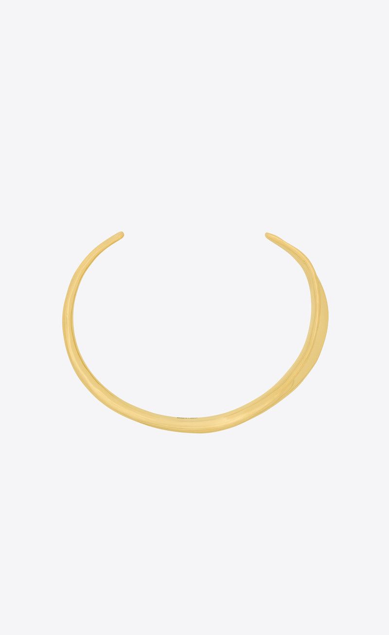 Saint Laurent Paris o1bcso1str0226 Size:S/Torc Necklace In Metal in Golden Size ONE SIZE - 1 Thumbnail
