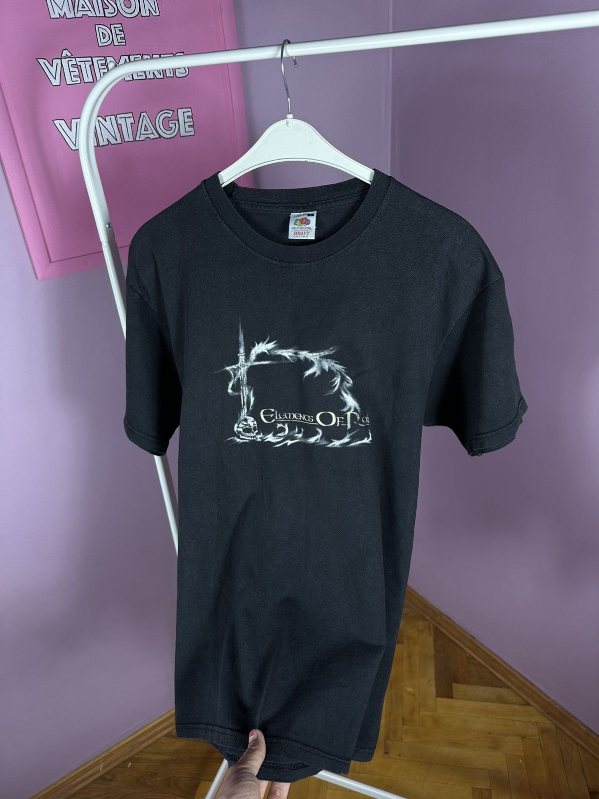 Fruit Of The Loom Elements Of Rock Vintage T Shirt Heavy Metal Festival Size US L / EU 52-54 / 3 - 7 Thumbnail
