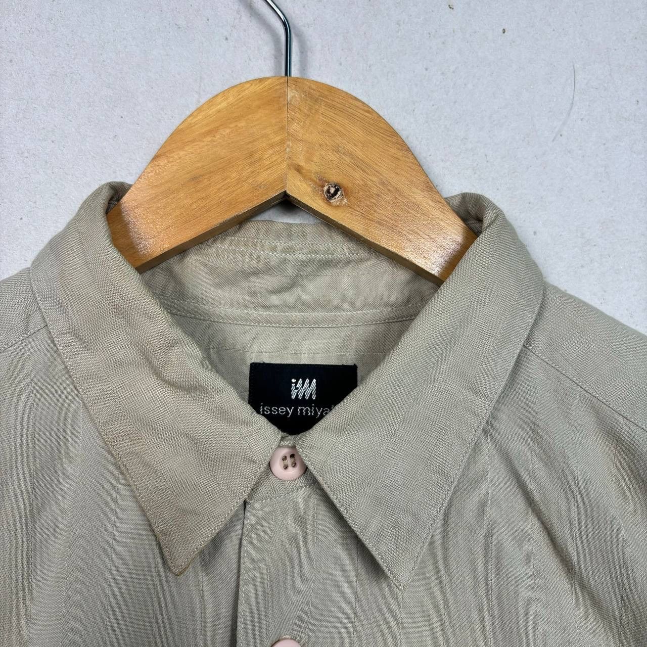 Issey Miyake Vintage 80s Issey Miyake I.S. Striped Shirt Beige Size US M / EU 48-50 / 2 - 5 Thumbnail