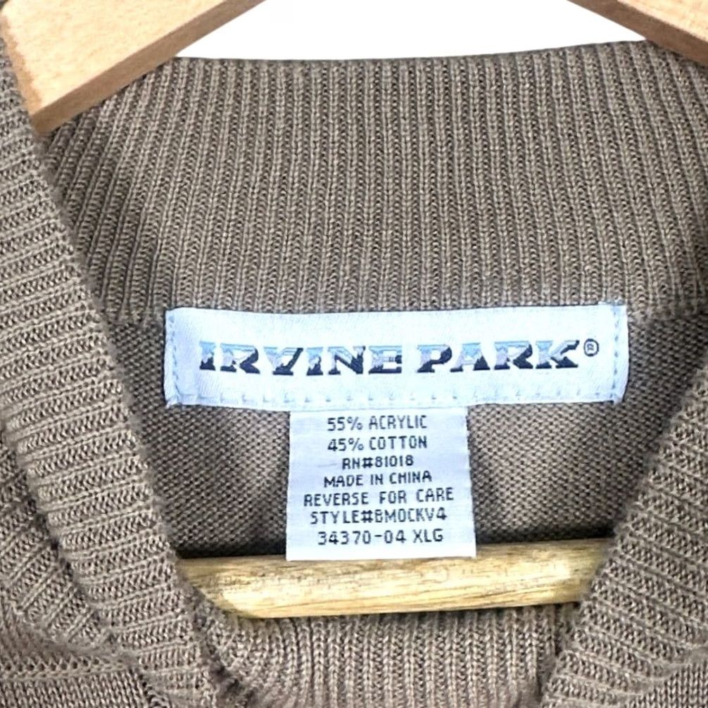 Vintage Irvine Park Mens Sweater Taupe Mock Neck Short Sleeve Knit XL Mens Size US XL / EU 56 / 4 - 6 Thumbnail