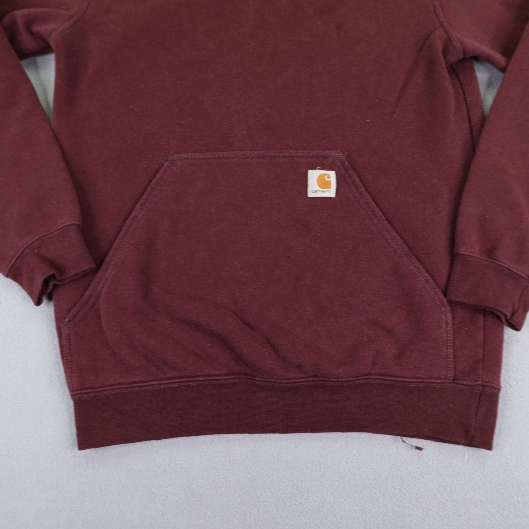 Carhartt VINTAGE Carhartt Hoodie Mens Small Red Burgundy Loose Fit Logo Midweight Sweatshirt Pullover Hooded Pockets Knit Cotton Polyester Regular Size US S / EU 44-46 / 1 - 3 Thumbnail
