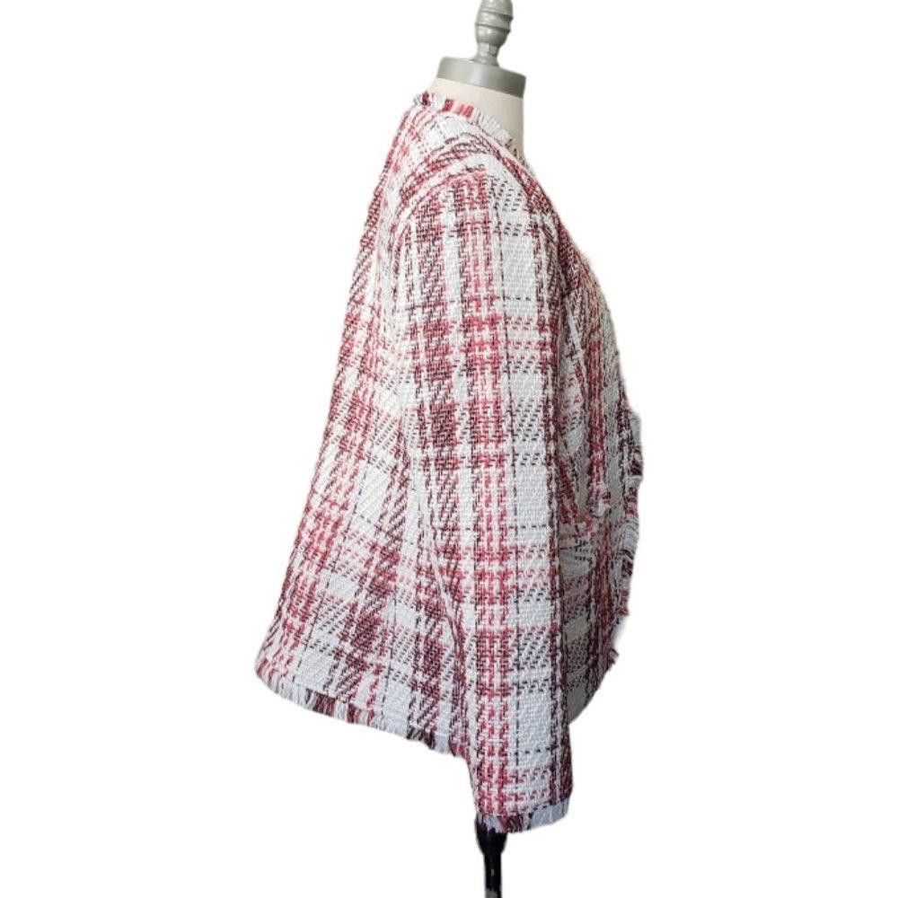 Designer CT1106 Halogen Ladies Fringed Open Blazer with Pockets Size M / US 6-8 / IT 42-44 - 4 Thumbnail