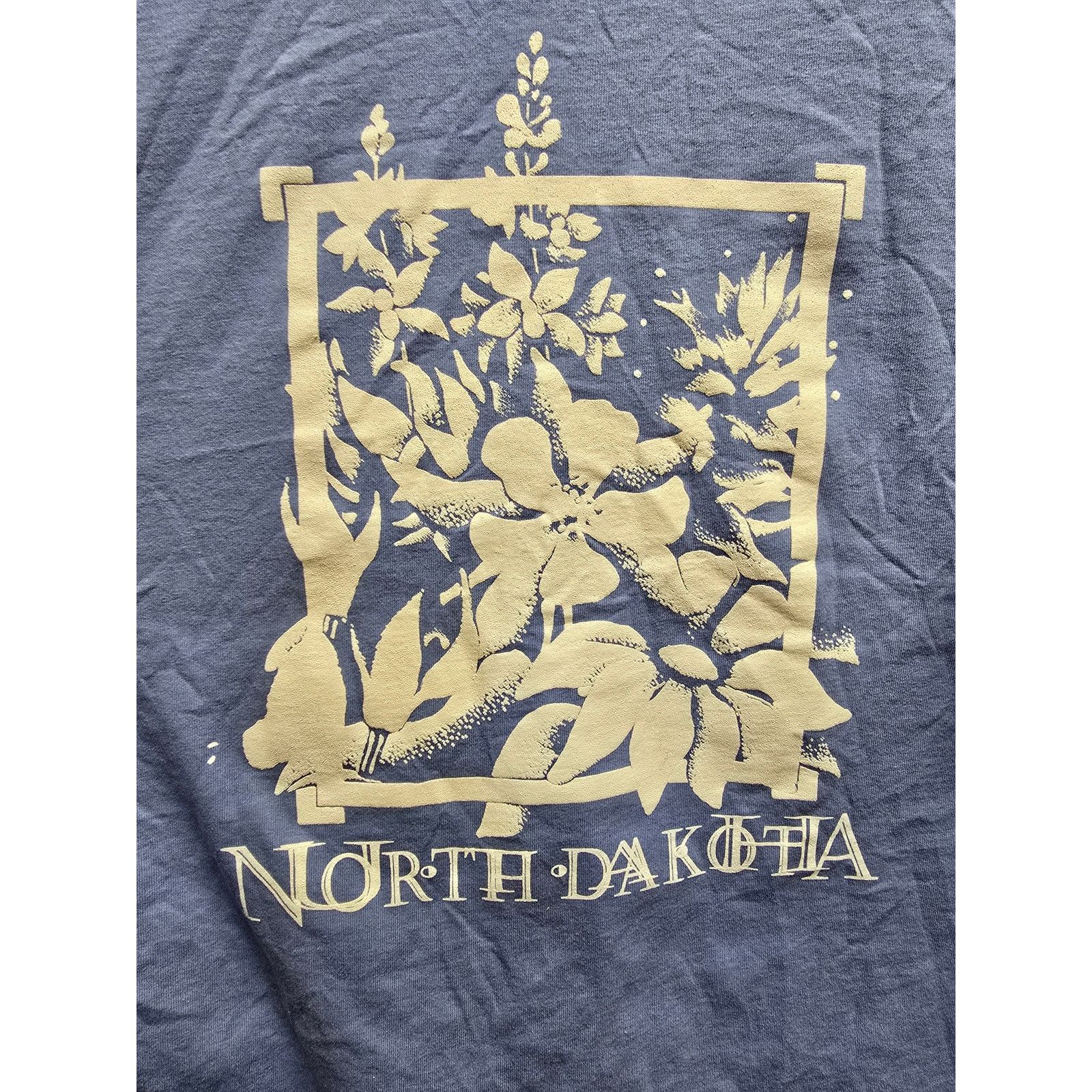 Jerzees × Vintage Vintage North Dakota Shirt Test Print Tee Blue Large Floral Size US L / EU 52-54 / 3 - 5 Thumbnail