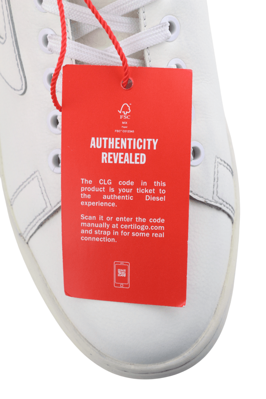 Diesel S-ATHENE LOW EU44 White Leather Lace Light Logo 40554 Size US 10.5 / EU 43-44 - 14 Thumbnail