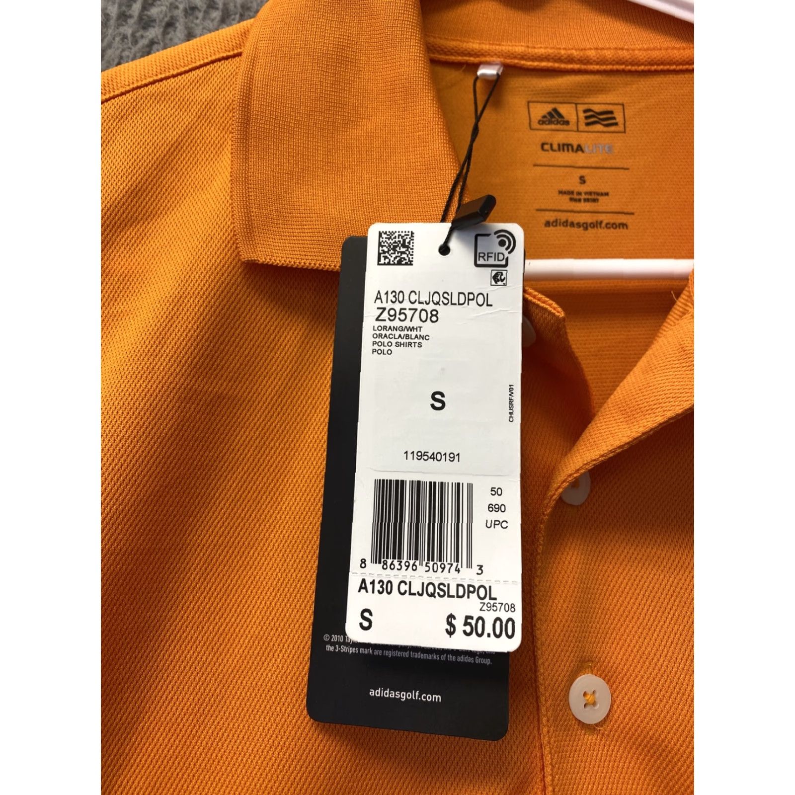 Adidas Adidas Polo Shirt Men S Orange Short Sleeve Golf Stretch Outdoors Tennis /110-34 Size US S / EU 44-46 / 1 - 4 Thumbnail