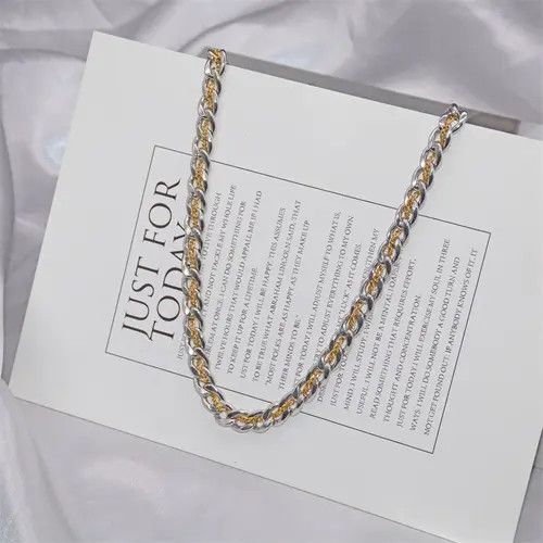 Designer × Jewelry Titanium Steel Link Chain Necklace for Men Women Size ONE SIZE - 4 Thumbnail