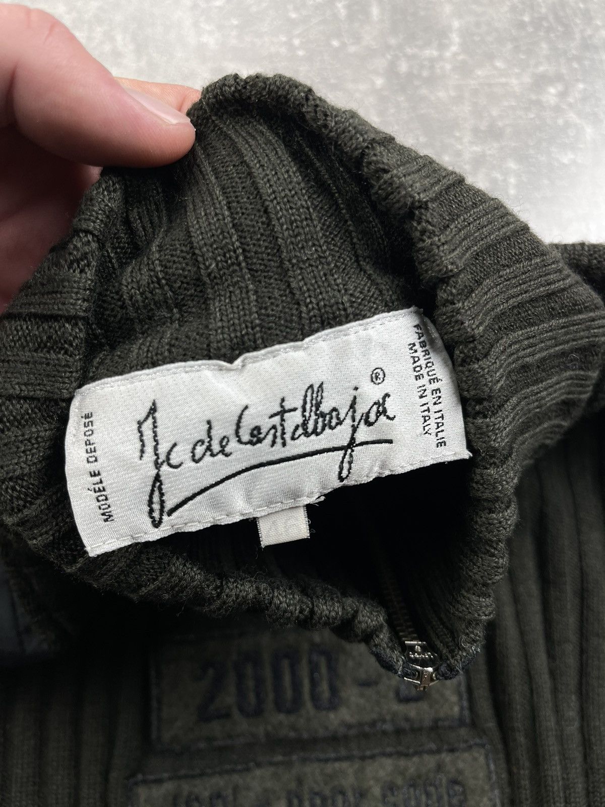 Jean Charles De Castelbajac × Vintage J.C. De Castelbajac Khaki Zip Avant Garde Military Sweater Size US S / EU 44-46 / 1 - 9 Thumbnail