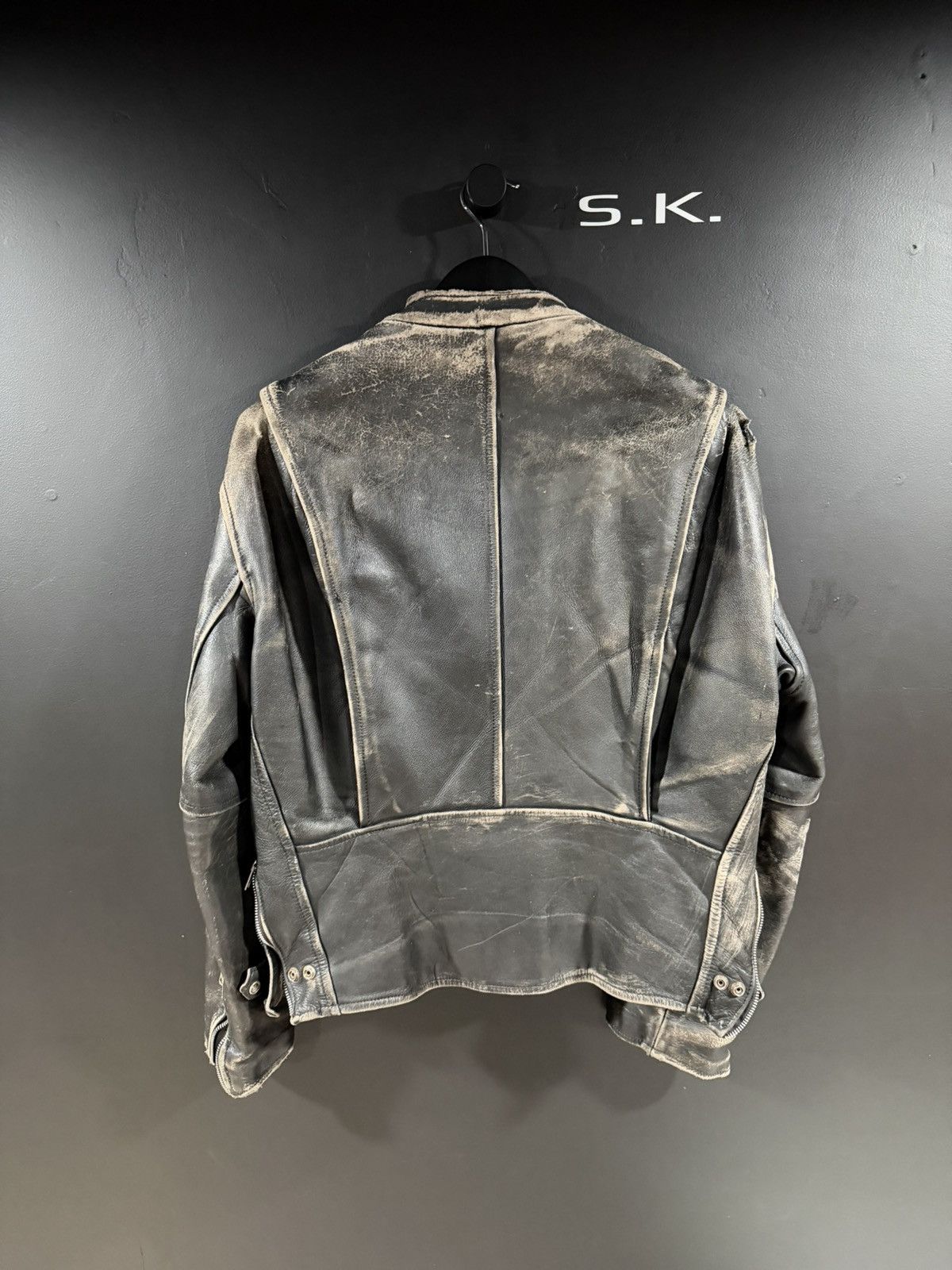 Vintage 1980s Vintage Cafe Racer Faded Leather Motorcycle Jacket XL Size US XL / EU 56 / 4 - 8 Thumbnail