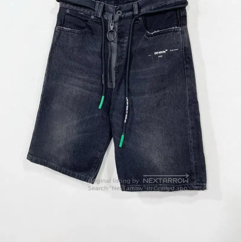 Off-White Off-White Summer Black Denim Casual Shorts . Size US 27 - 3 Thumbnail