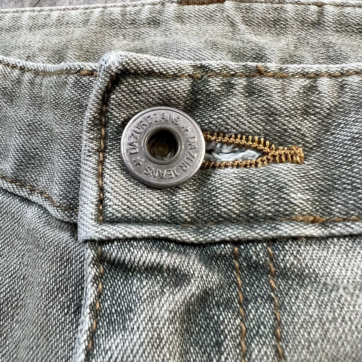 Japanese Brand Vintage D Azur Flared Swarovski Sage Green Jeans Size 30" / US 8 / IT 44 - 10 Thumbnail