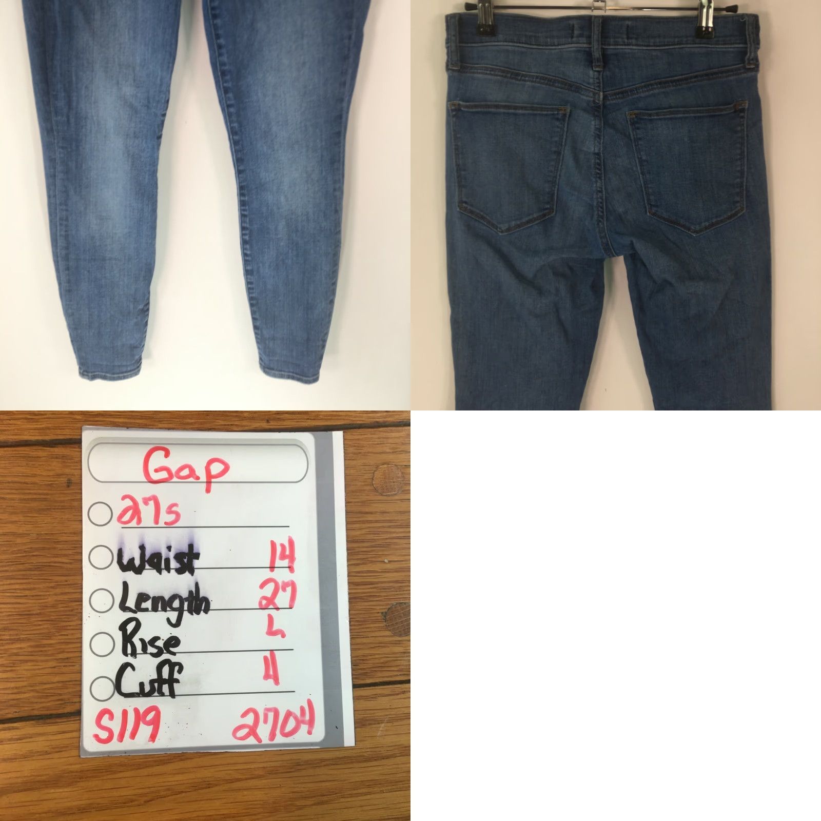 Gap Gap Jeans Womens Casual Regular Straight Flat Front Blue Denim Size 27 Short Regular Women Mens? Size 27" / US 4 / IT 40 - 8 Thumbnail