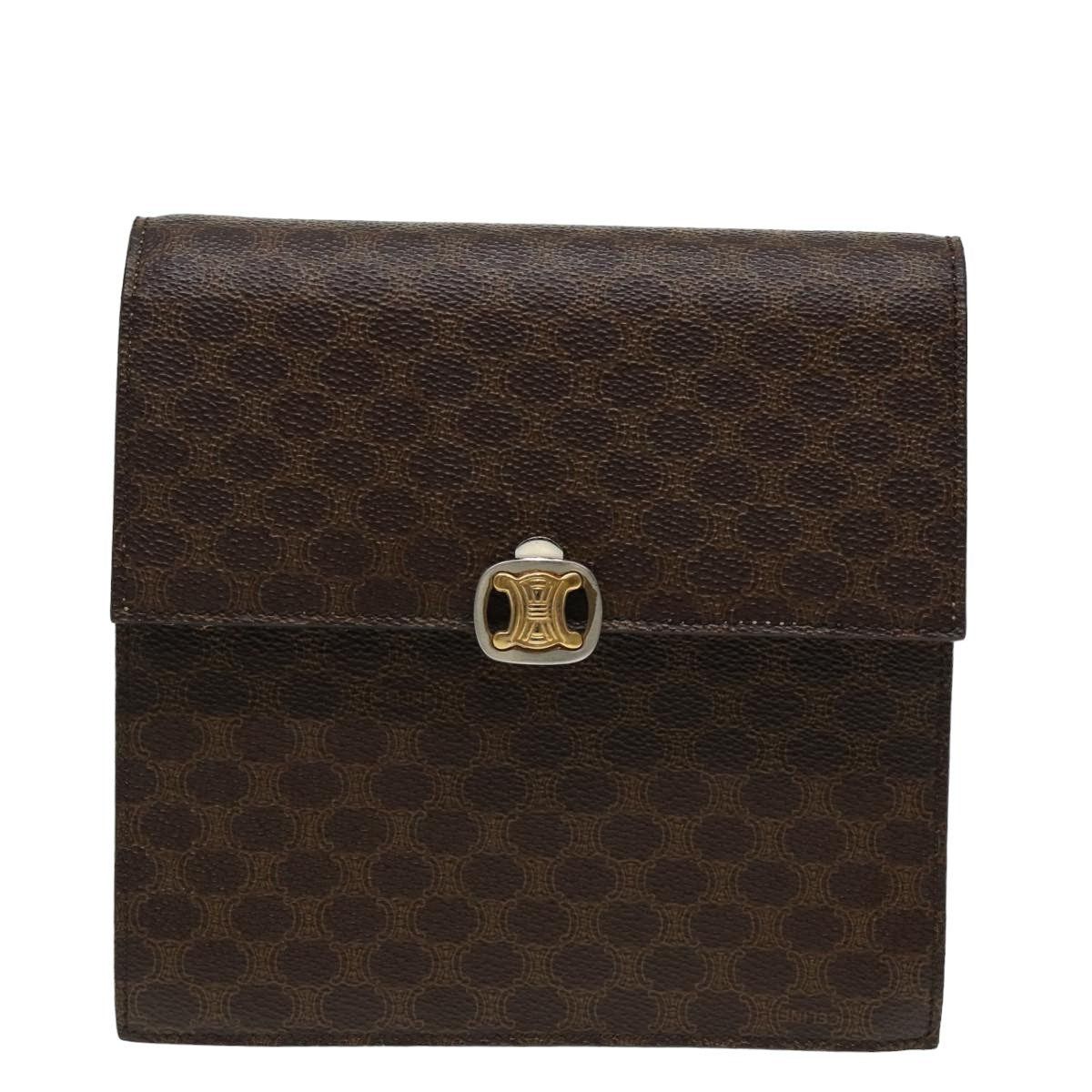 Celine CELINE Macadam Canvas Shoulder Bag Pvc Leather Brown Size ONE SIZE - 2 Thumbnail
