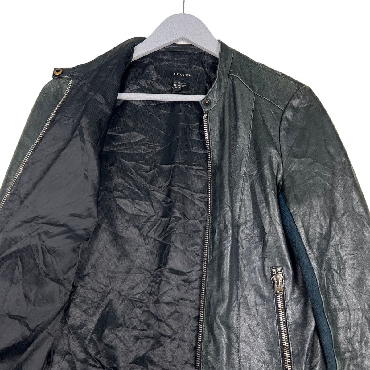 Designer 🔥 TONY COHEN LEATHER MOTO RIDER JACKET Size S / US 4 / IT 40 - 10 Thumbnail
