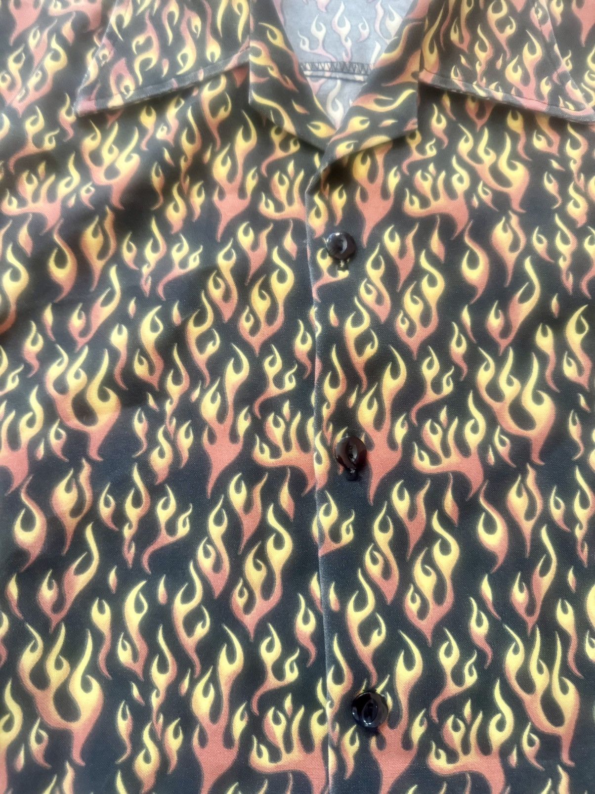 Other Vintage Flaming Pattern Canvas Guy Fieri Style Button Up Size US XXL / EU 58 / 5 - 10 Thumbnail