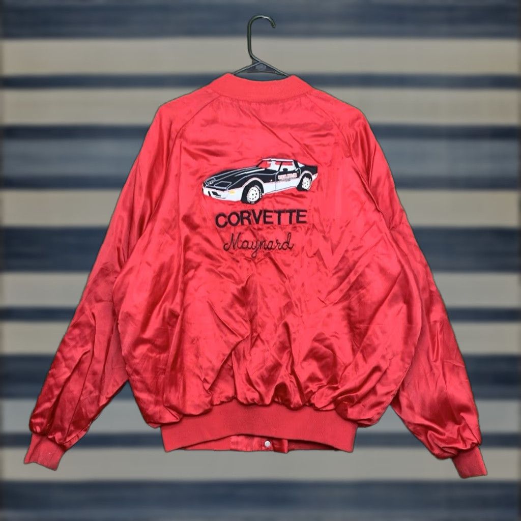 Vintage VINTAGE WestArc Corvette Racing Satin Jacket Mens 2XL Red Puffer Coat Full Zip USA Satin Jacket 90s Racing Mens Red 2XL Size US XXL / EU 58 / 5 - 1 Thumbnail