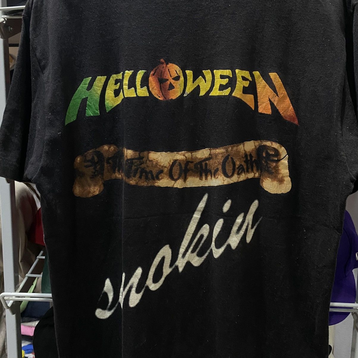 Band Tees Vintage 90s Helloween Smokin Tour 1992 Band T-shirt L Size US L / EU 52-54 / 3 - 6 Thumbnail