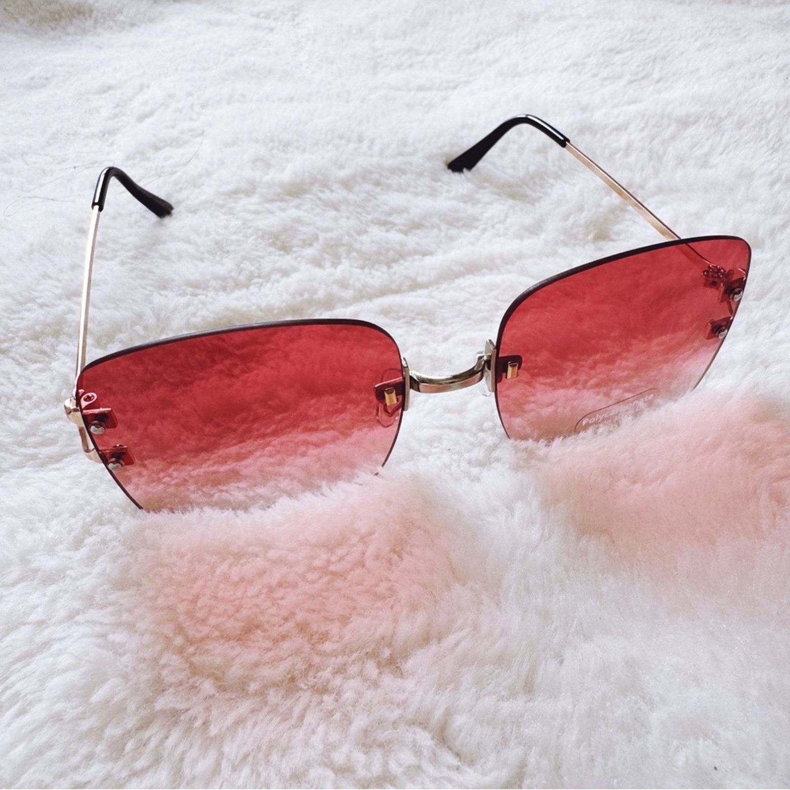 Other Laurel Clear Orange Rimless Sleek Sunglasses Size ONE SIZE - 6 Thumbnail