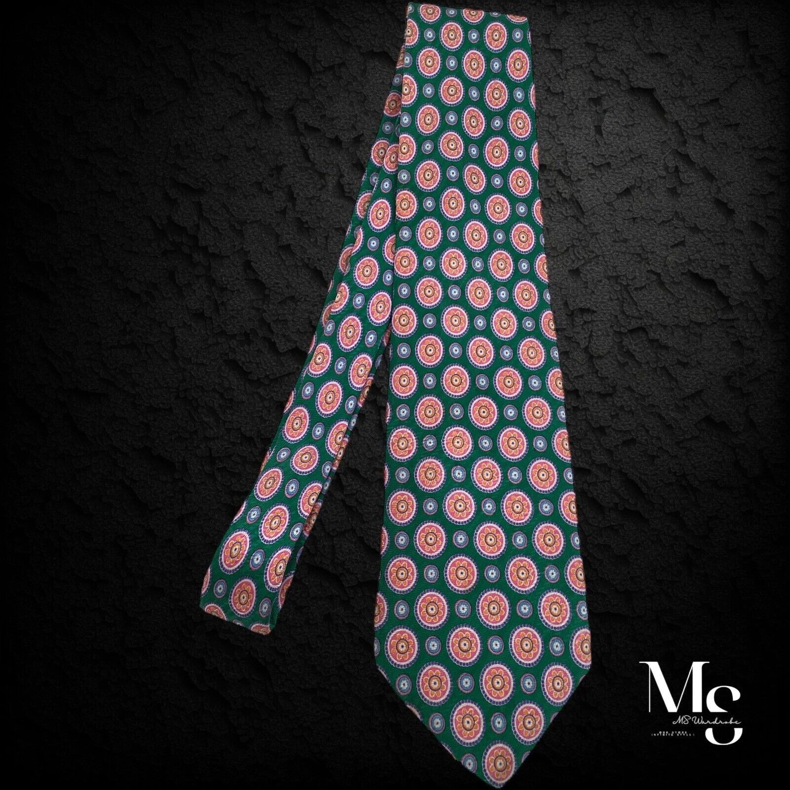 Stefano Ricci STEFANO RICCI Green Medallion Luxury Silk Tie Made In Italy Size ONE SIZE - 7 Thumbnail