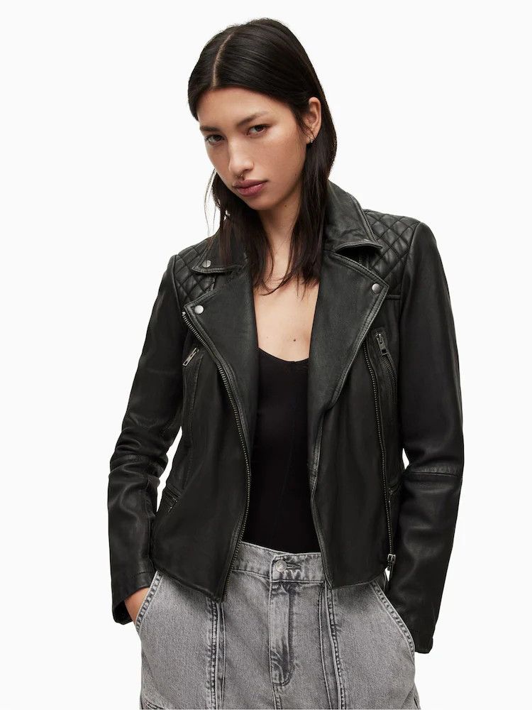 Allsaints × Leather ALLSAINTS Cargo Biker Leather Jacket With Scuffs Motorcycle Size M / US 6-8 / IT 42-44 - 3 Thumbnail