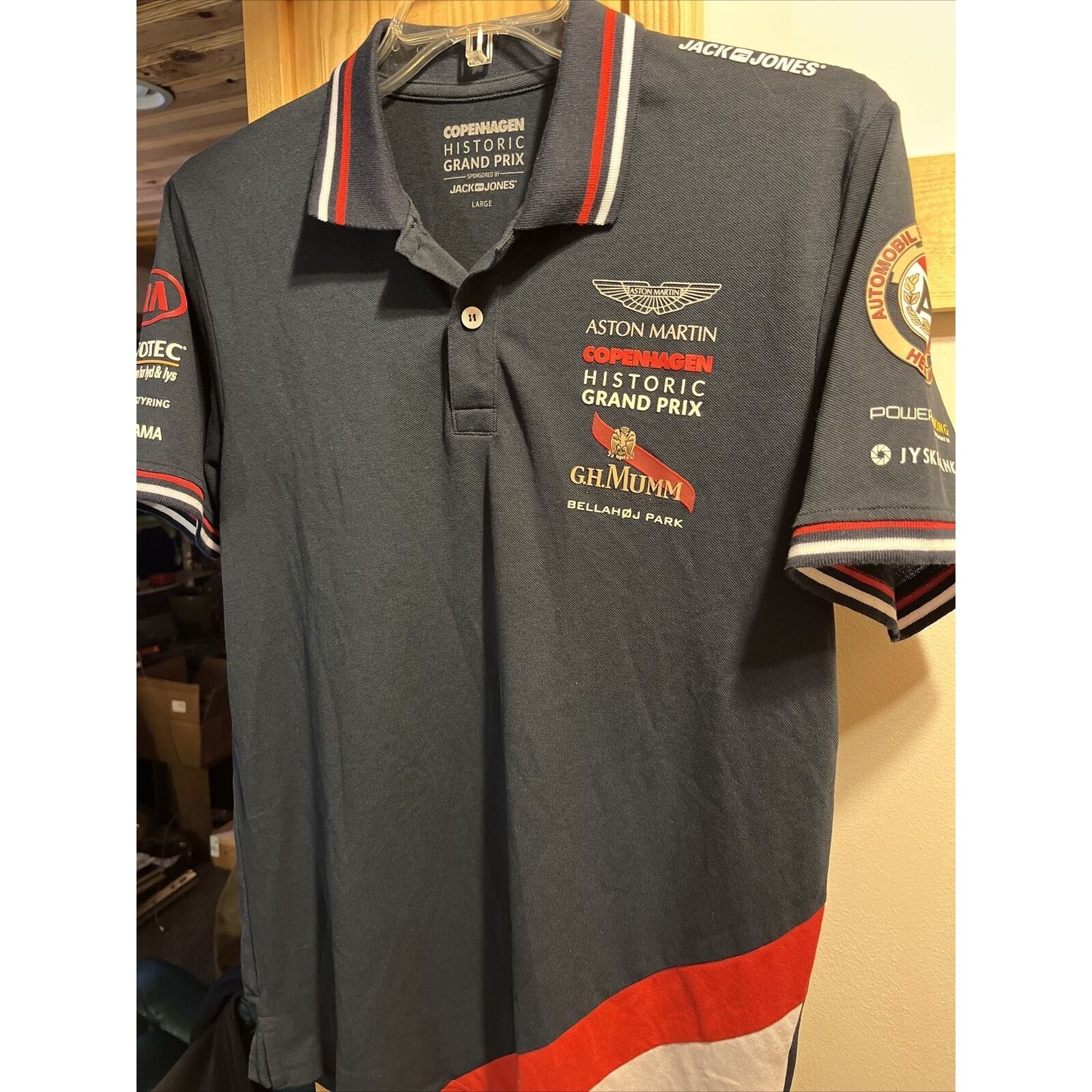 Other Copenhagen Historic Grand Prix Men’s L Navy Blue Button Polo Size US L / EU 52-54 / 3 - 10 Thumbnail