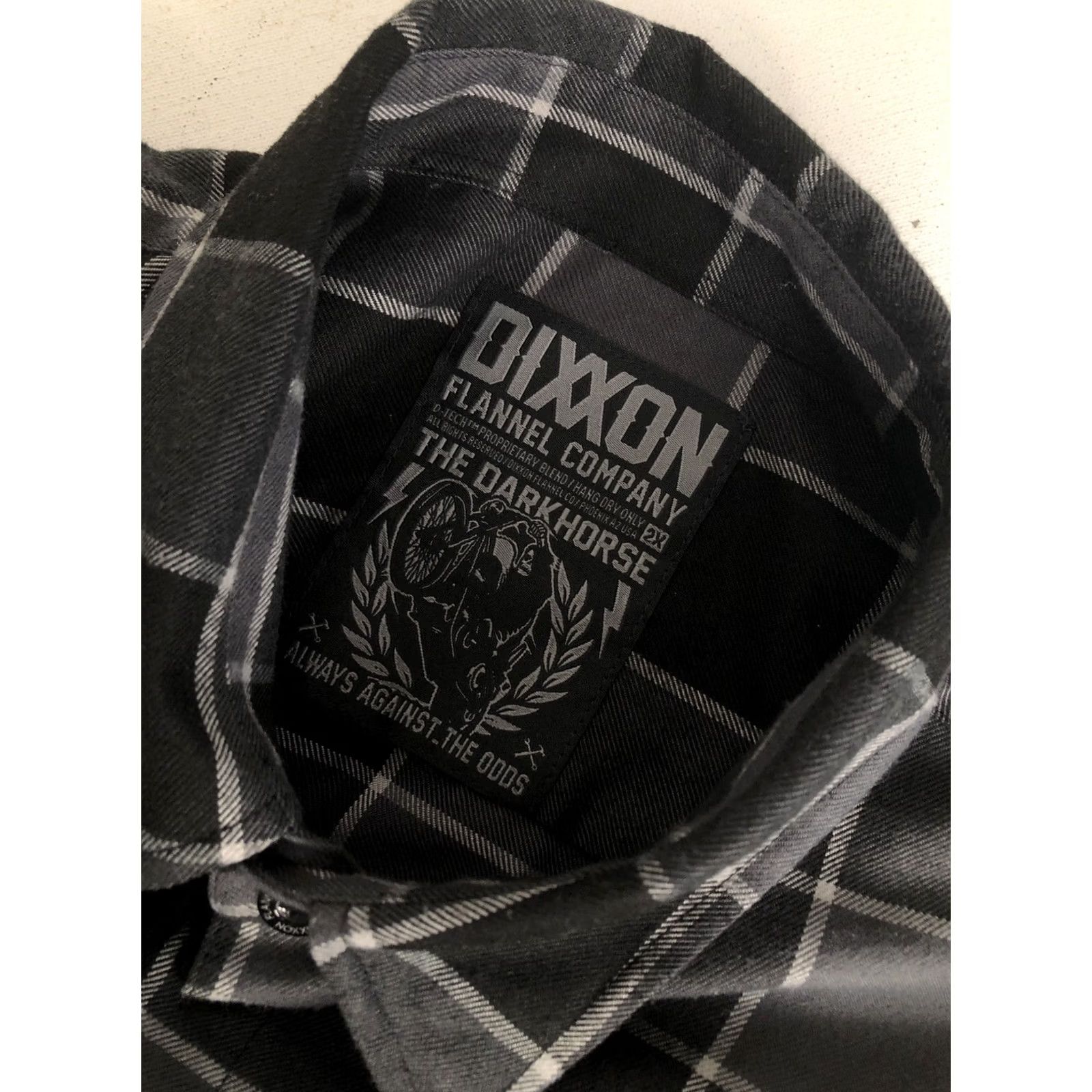 Vintage DIXXON FLANNEL CO / THE DARK HORSE - Mens 2X Plaid Check Shirt Shirt Men 2X Dark Gray & Black Horse Theme Navy? Size US XXL / EU 58 / 5 - 5 Thumbnail