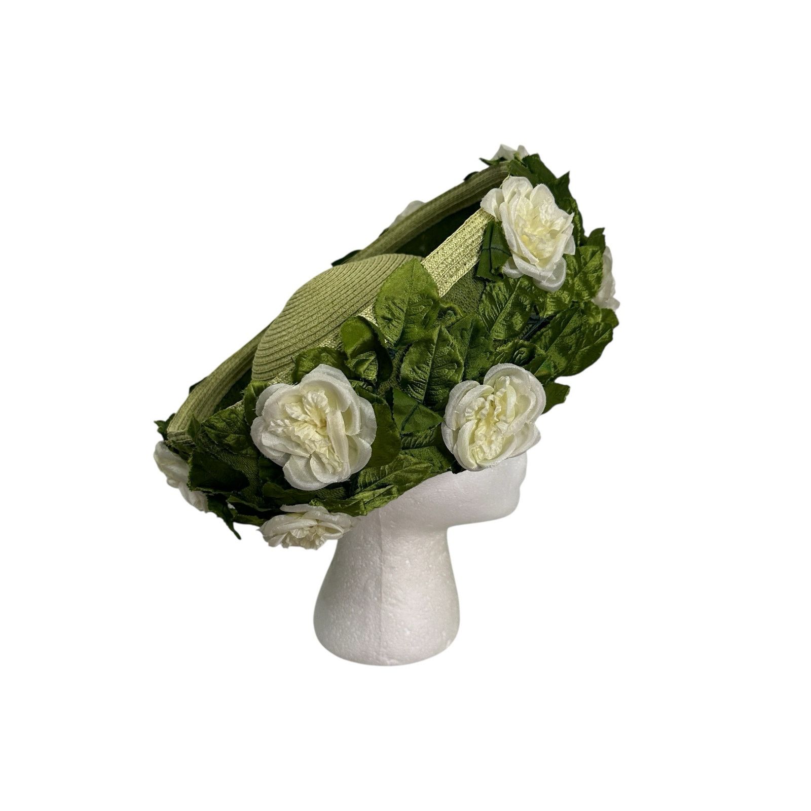 Vintage Vintage Jack McConnell Boutique Green Floral Hat Size ONE SIZE - 3 Thumbnail