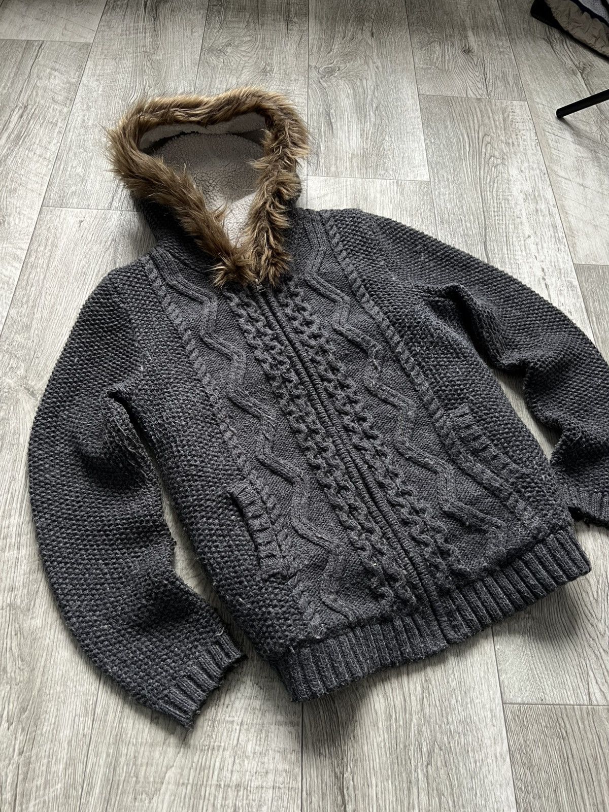 Hysteric Glamour Crazy Vintage Hysteric Glamour Faux Fur Knit Zip Hoodie 00s Size US M / EU 48-50 / 2 - 5 Thumbnail