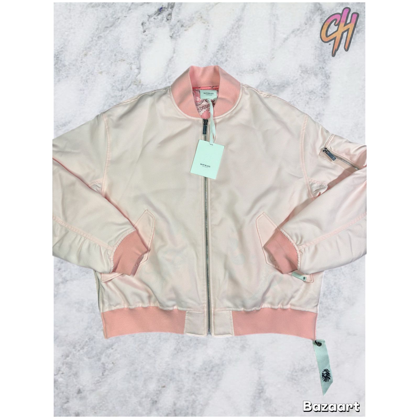 Bape Bape Black Pink Satin Bomber Jacket Size XL (MSRP: $900) Size US XL / EU 56 / 4 - 1 Thumbnail