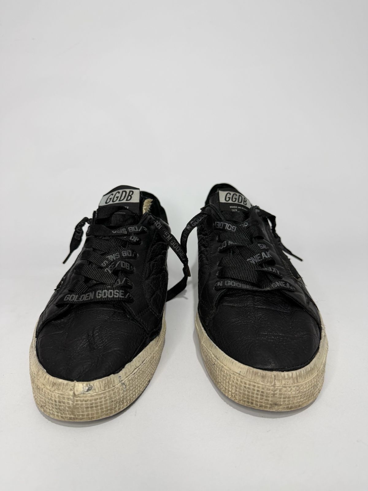 Golden Goose GOLDEN GOOSE BLACK LEATHER SNEAKERS EU 40 Size US 10 / IT 40 - 4 Thumbnail