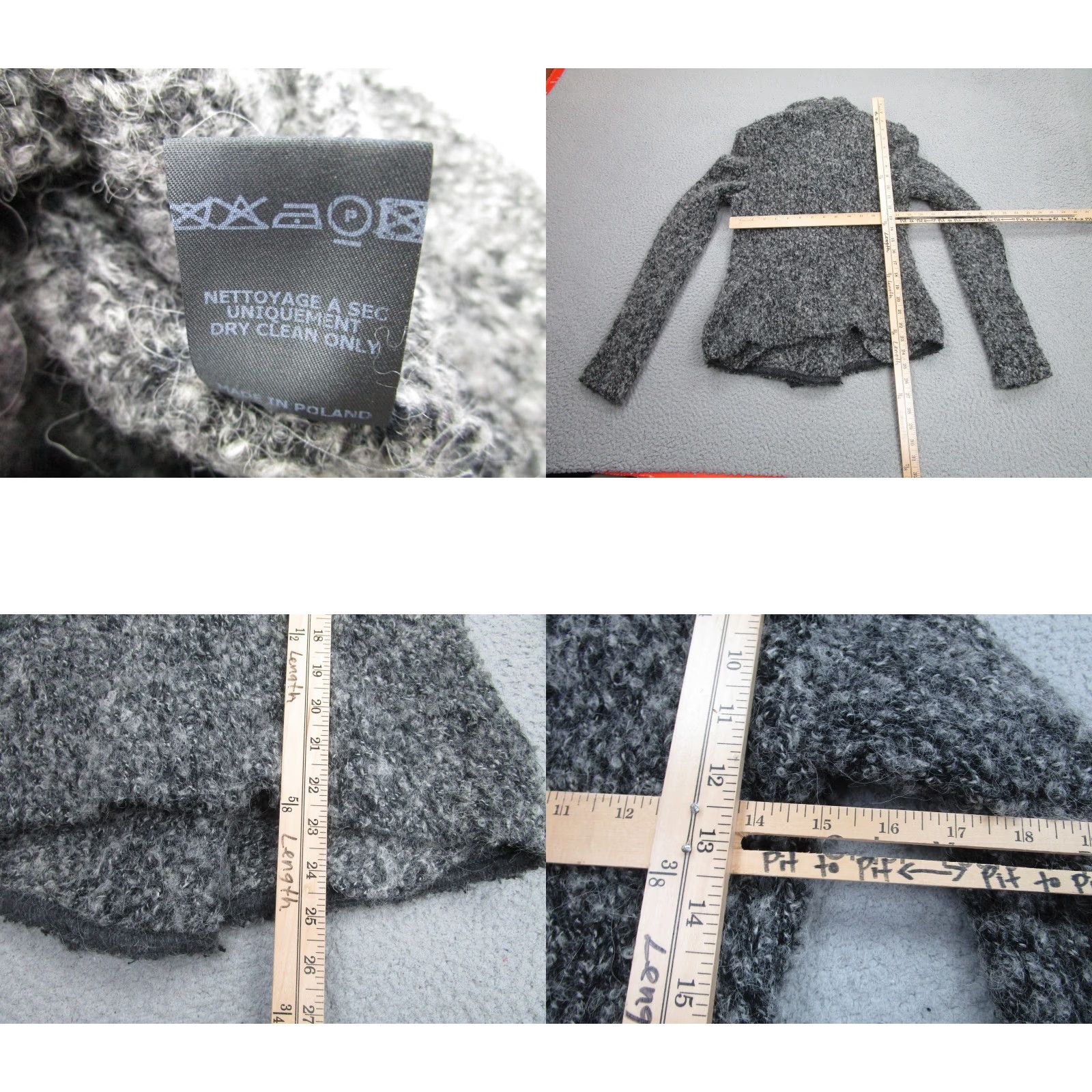 Isabel Marant Isabel Marant Etoile Jacket Womens 40 Gray Boucle Wool Moto Zip Asymmetrical Size S / US 4 / IT 40 - 8 Thumbnail