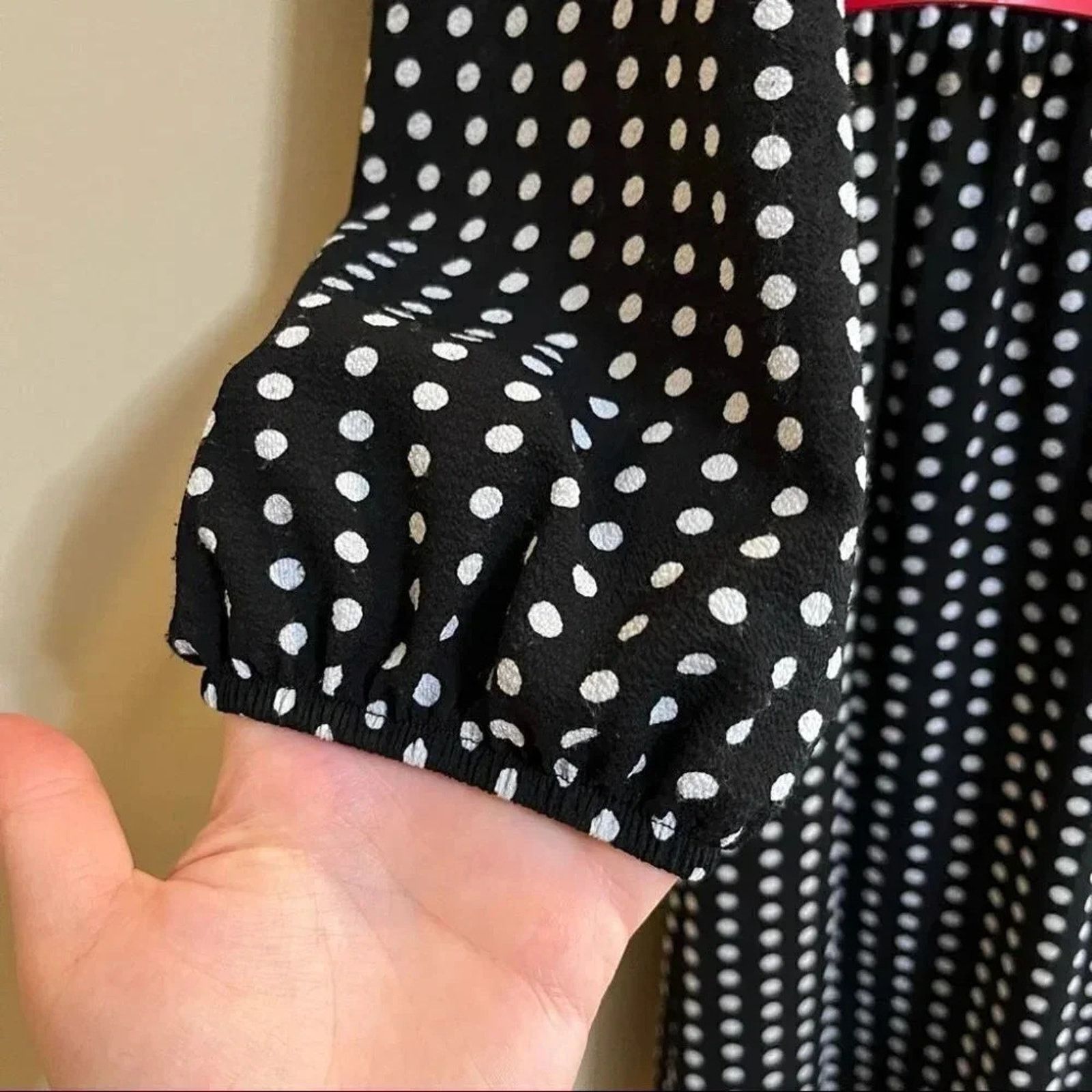 Apt. 9 Apt.9 Women's Fit & Flare V-Neck Polka Dot Dress Sz 8 Size M / US 6-8 / IT 42-44 - 4 Thumbnail