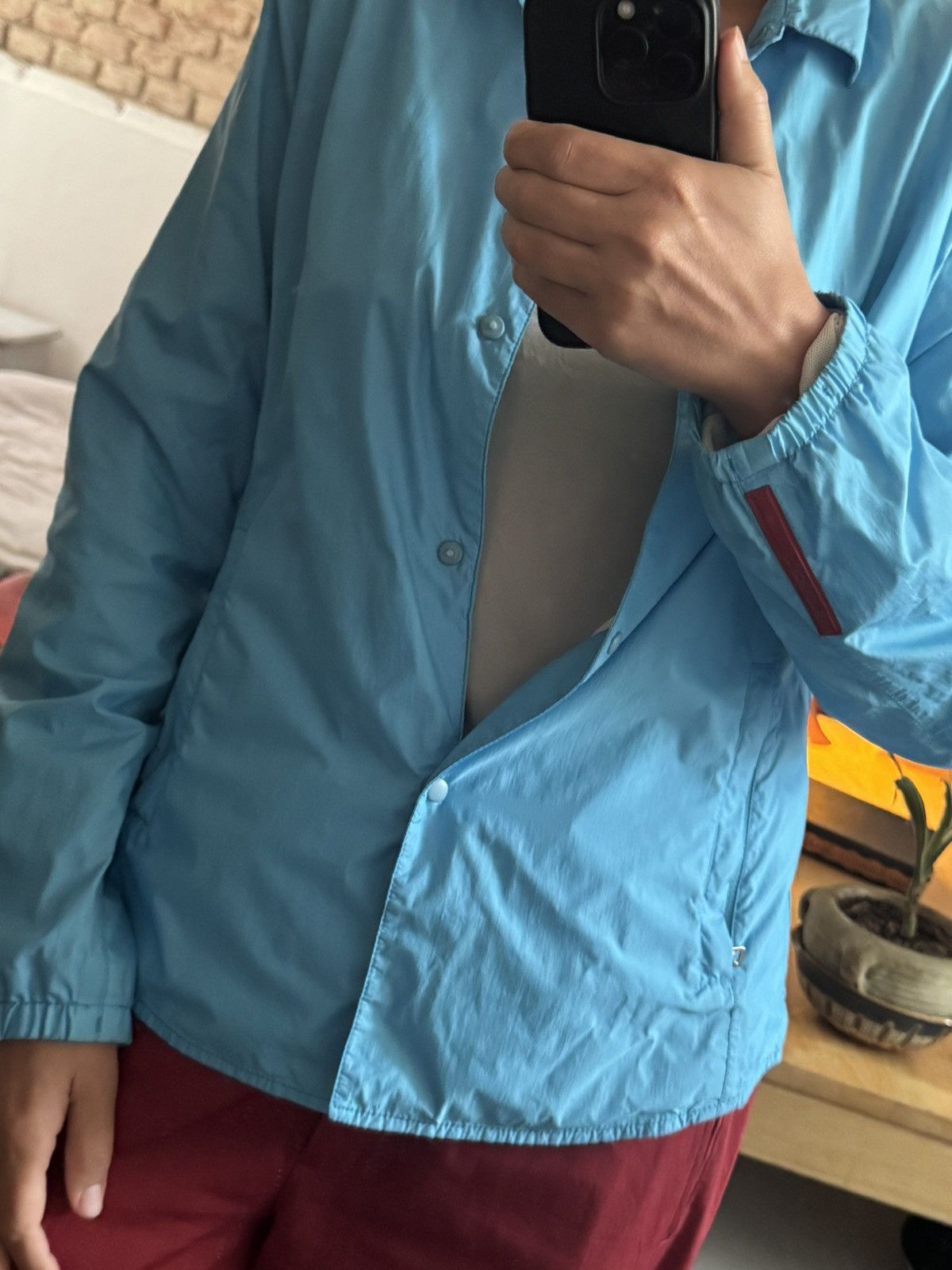 Prada Vintage Prada Linea Rossa Windbreaker – Turquoise – Italy Size M / US 6-8 / IT 42-44 - 9 Thumbnail