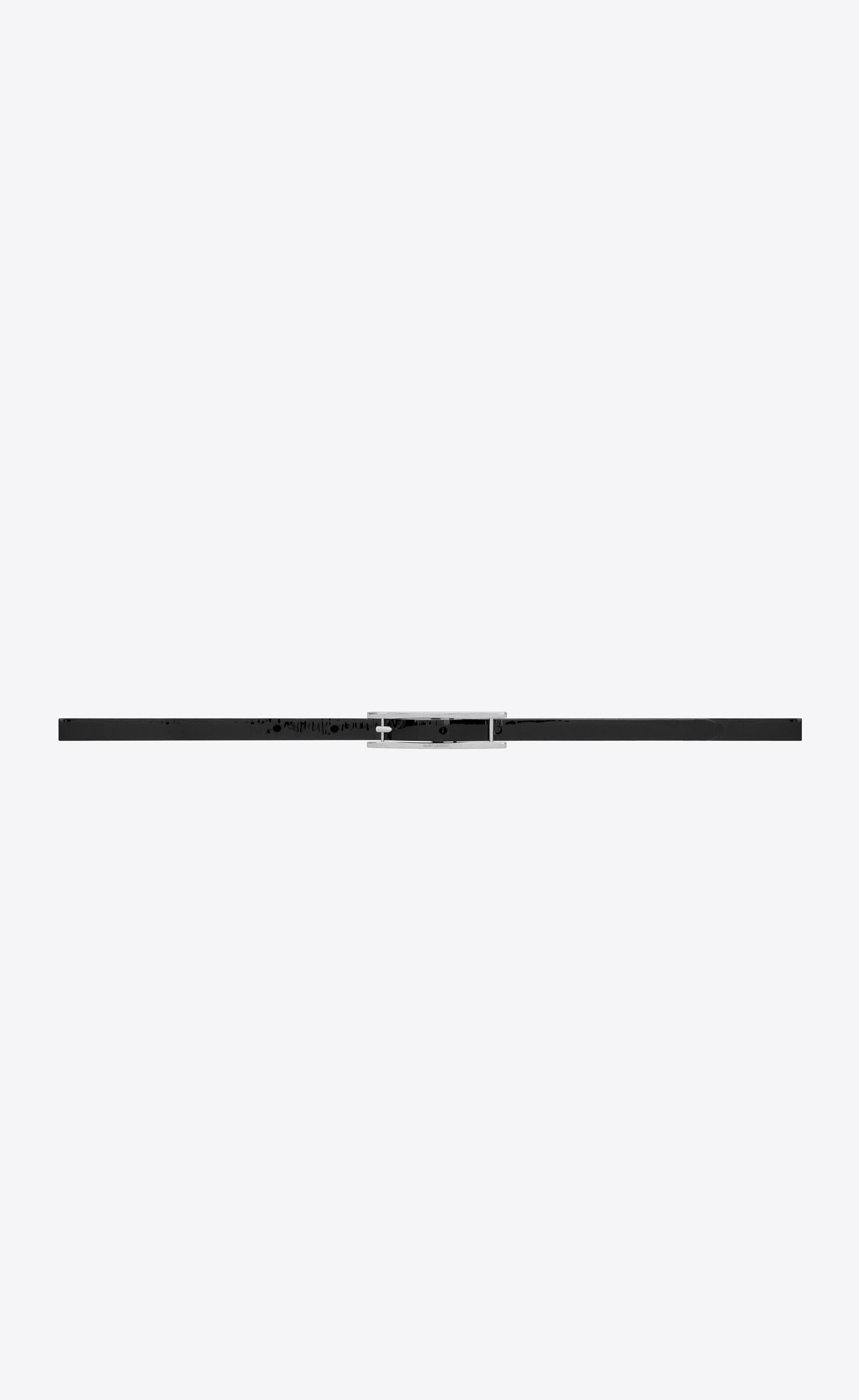 Saint Laurent Paris o1bcso1str1224 Size: 105/Parallele Buckle Thin Belt in Black Size ONE SIZE - 1 Thumbnail