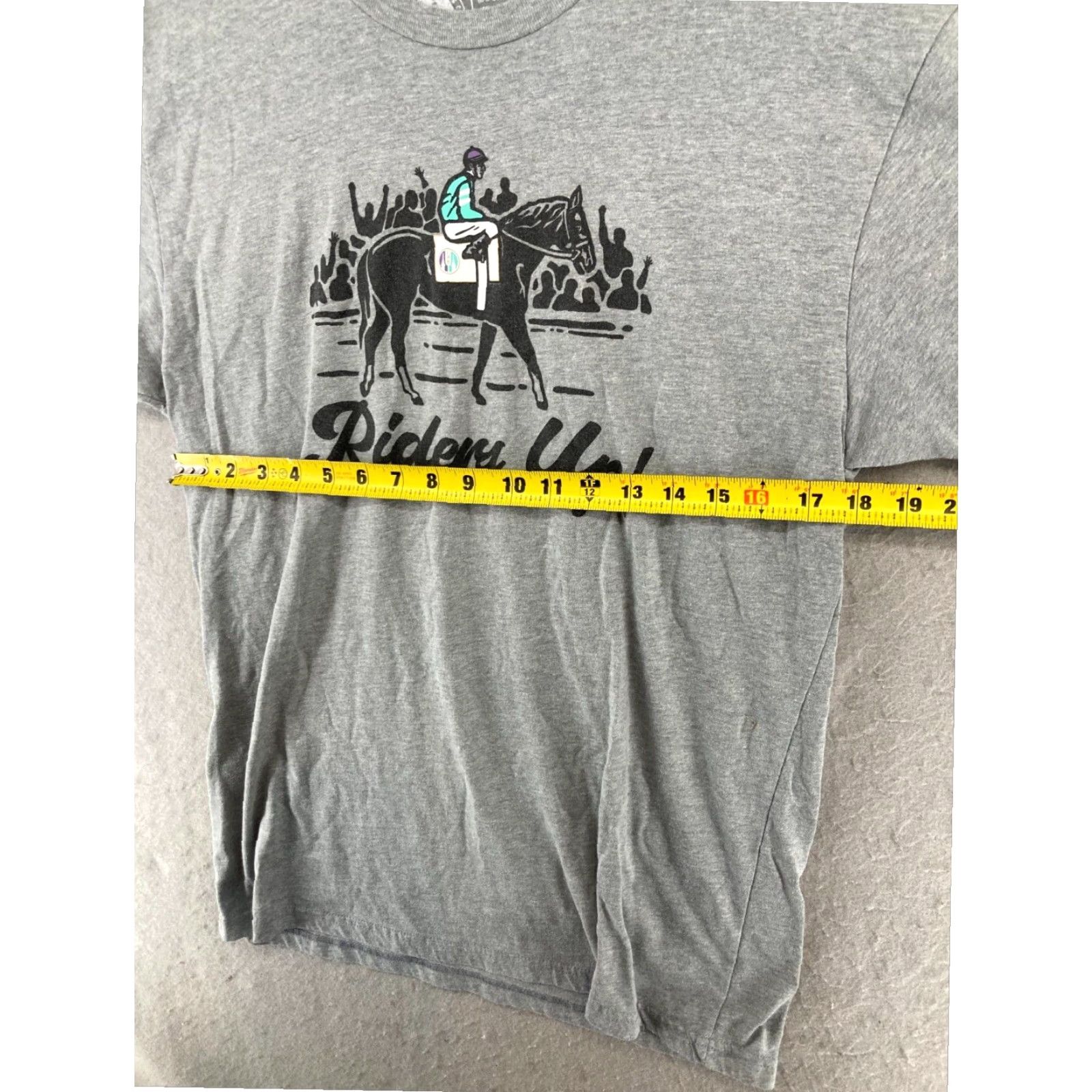 CO Riders Up Mens T Shirt Large Gray Equestrian Racing Size US L / EU 52-54 / 3 - 2 Thumbnail