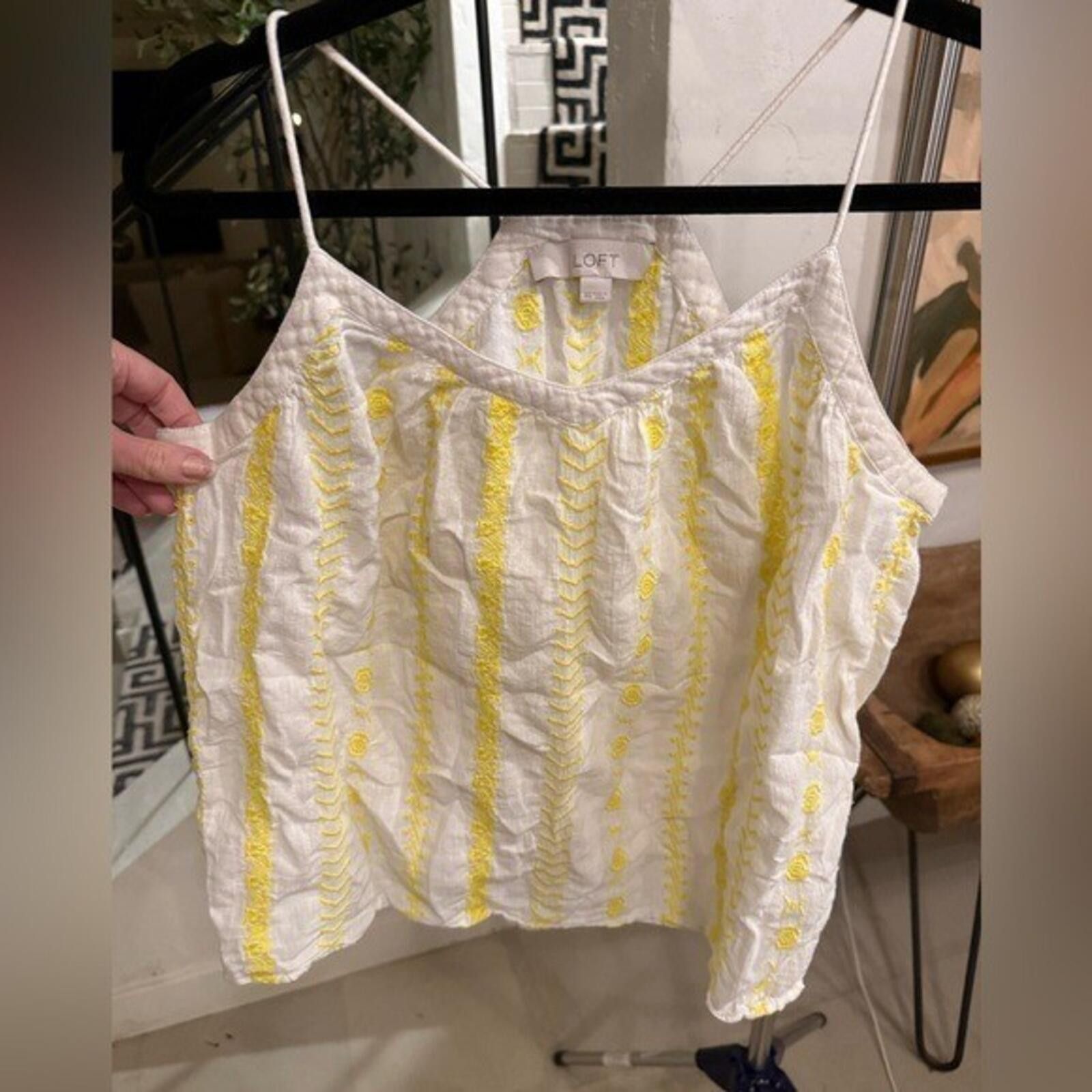 Other Boho Embroidered Gauze Cotton Tank White Yellow XS Size XS / US 0-2 / IT 36-38 - 2 Thumbnail