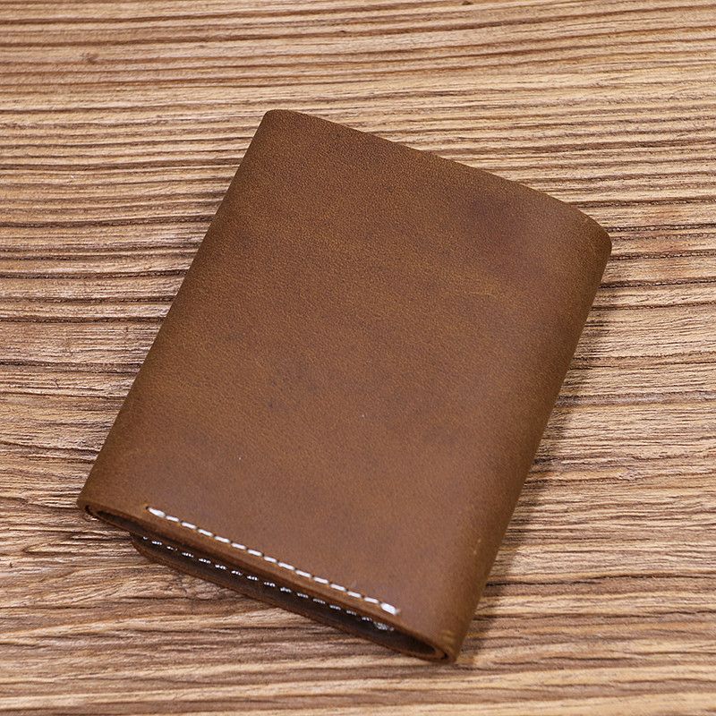 Japanese Brand × Leather × Vintage Handmade Short Trifold Leather Wallet Size ONE SIZE - 2 Thumbnail