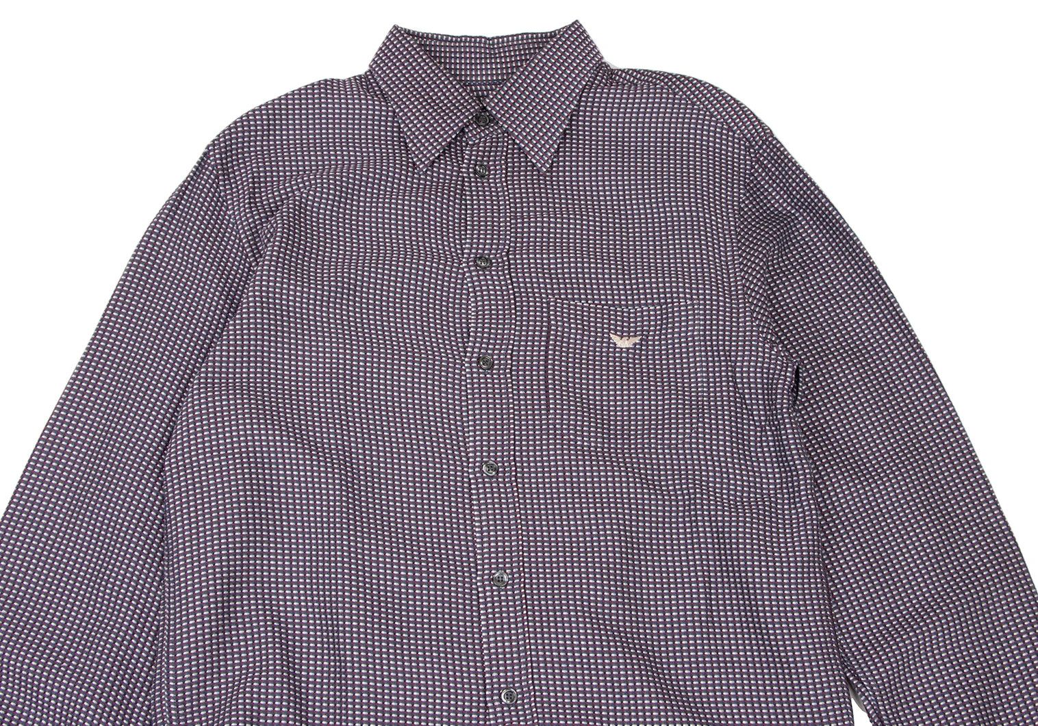 Emporio Armani One-Point Logo Multi-Embroidered Shirt in Blue and Red Size US M / EU 48-50 / 2 - 2 Thumbnail