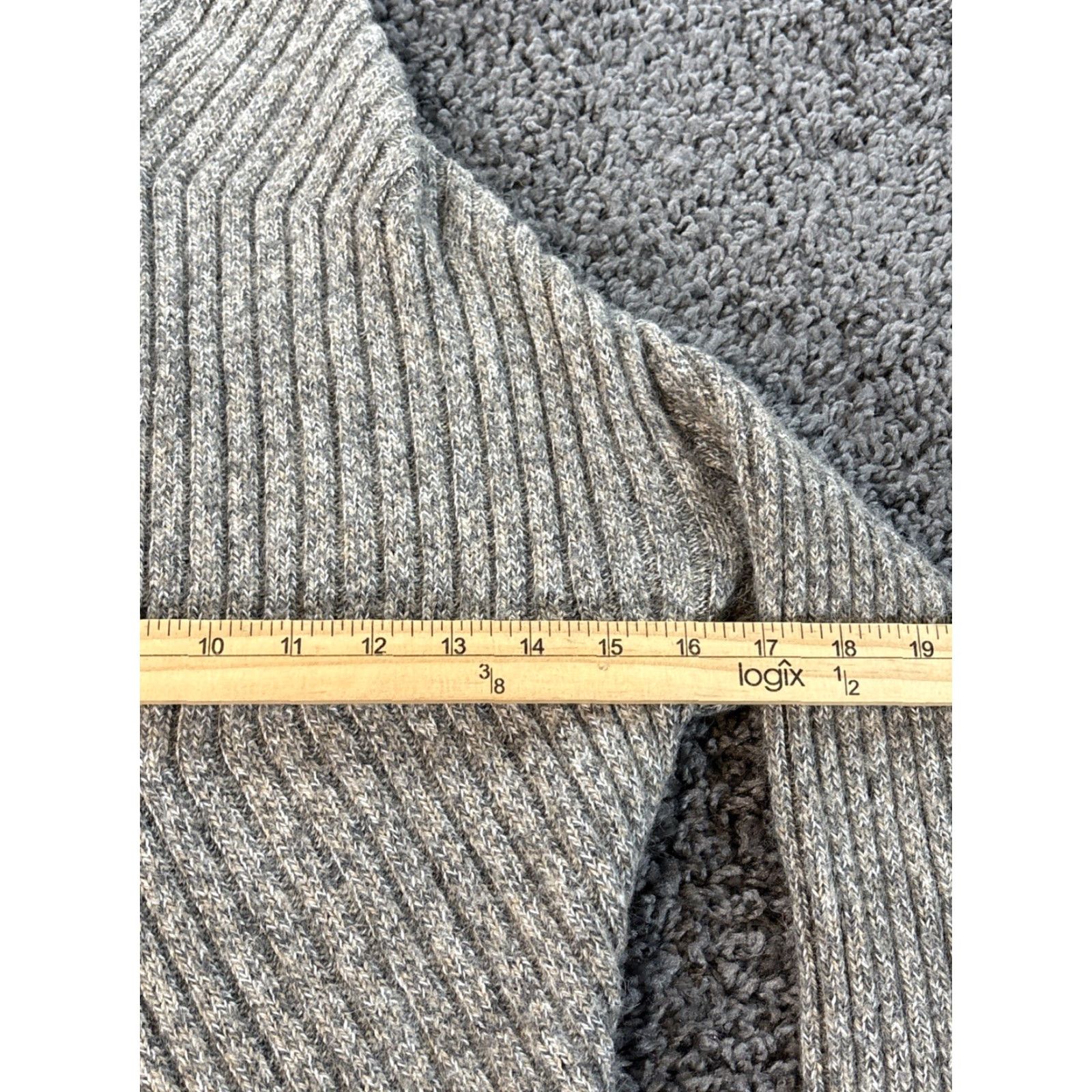 Vintage Simply Natural Cardigan Sweater Long Sleeve Gray One Size OS Open Ribbed Alpaca Knit Shawl Neck Women Bohemian Nature School Fall Spring Winter Size ONE SIZE - 3 Thumbnail