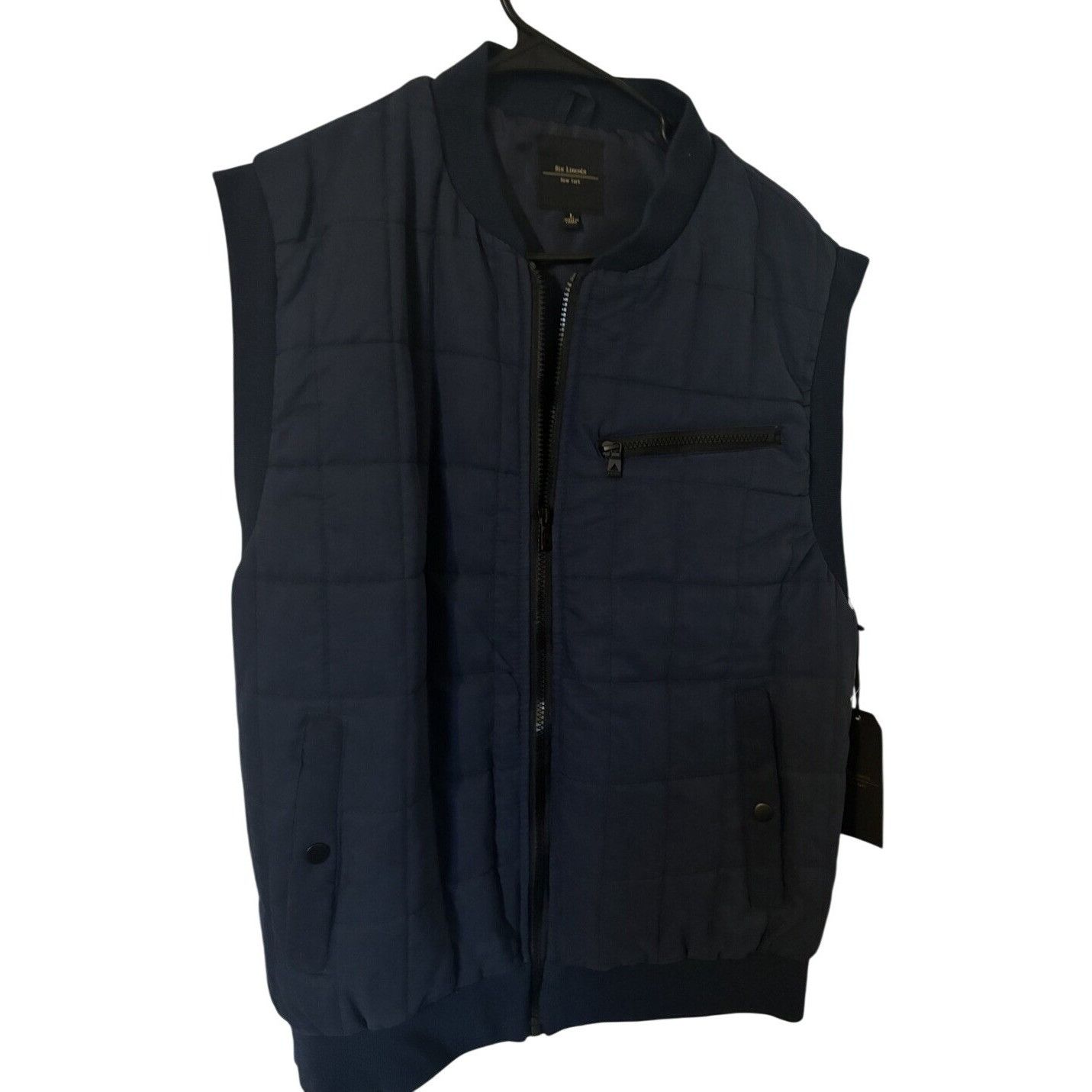 Other Six Lincoln New York Men's sz Large Navy Quilted Vest W/ Zip Size US L / EU 52-54 / 3 - 1 Thumbnail