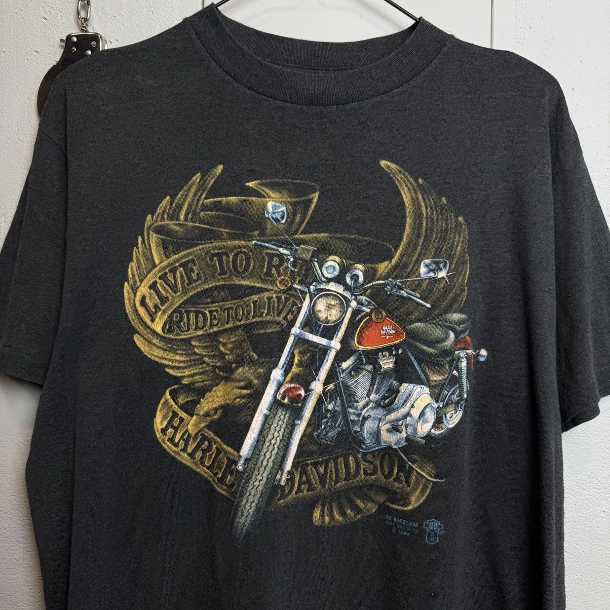 Harley Davidson Vintage Harley Davidson 1980’s 3D Emblem T-shirt Size US L / EU 52-54 / 3 - 2 Thumbnail