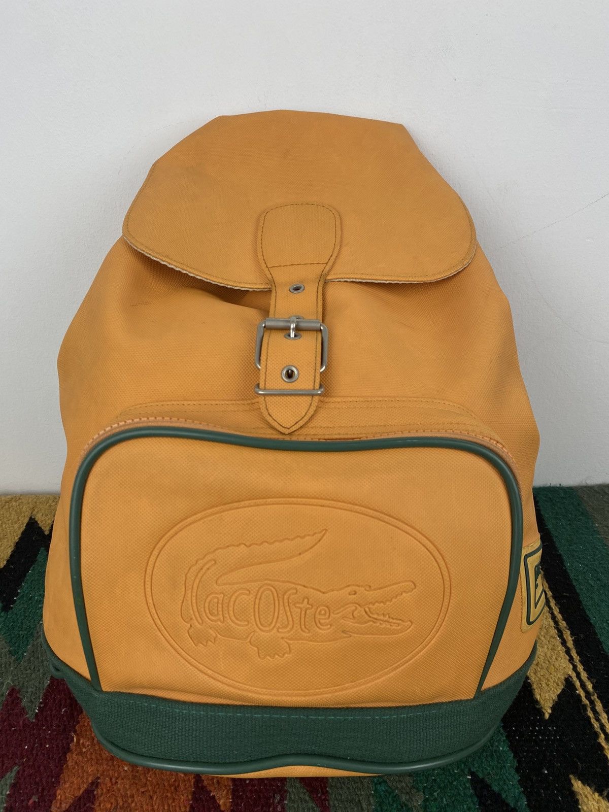 Lacoste 2000’s Lacoste Japan Green Orange Rucksack Size ONE SIZE - 5 Thumbnail