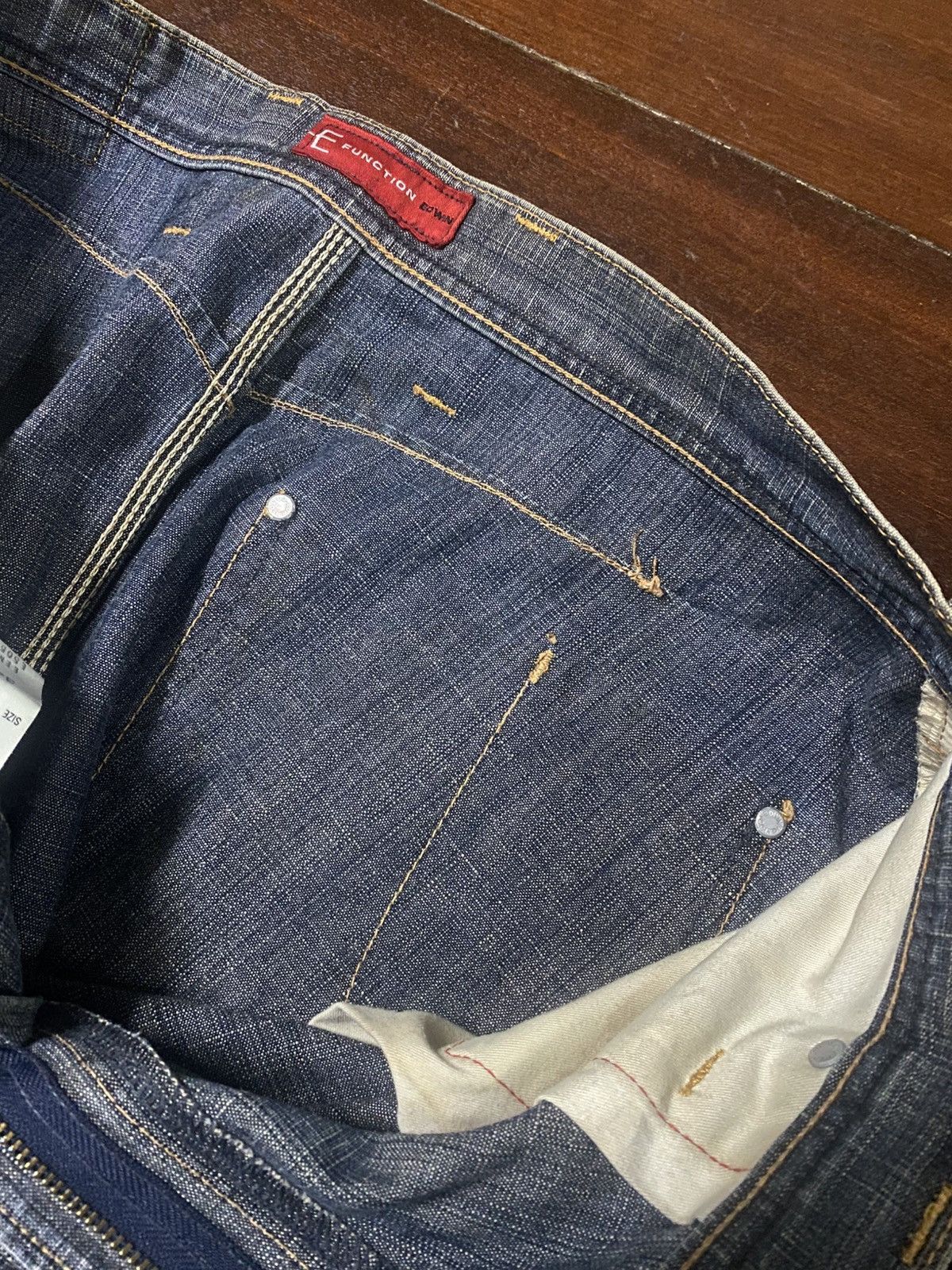 Edwin Vtg Wide Leg Jeans Edwin E Function Loose Denim Jnco Y2k Size US 35 - 11 Thumbnail