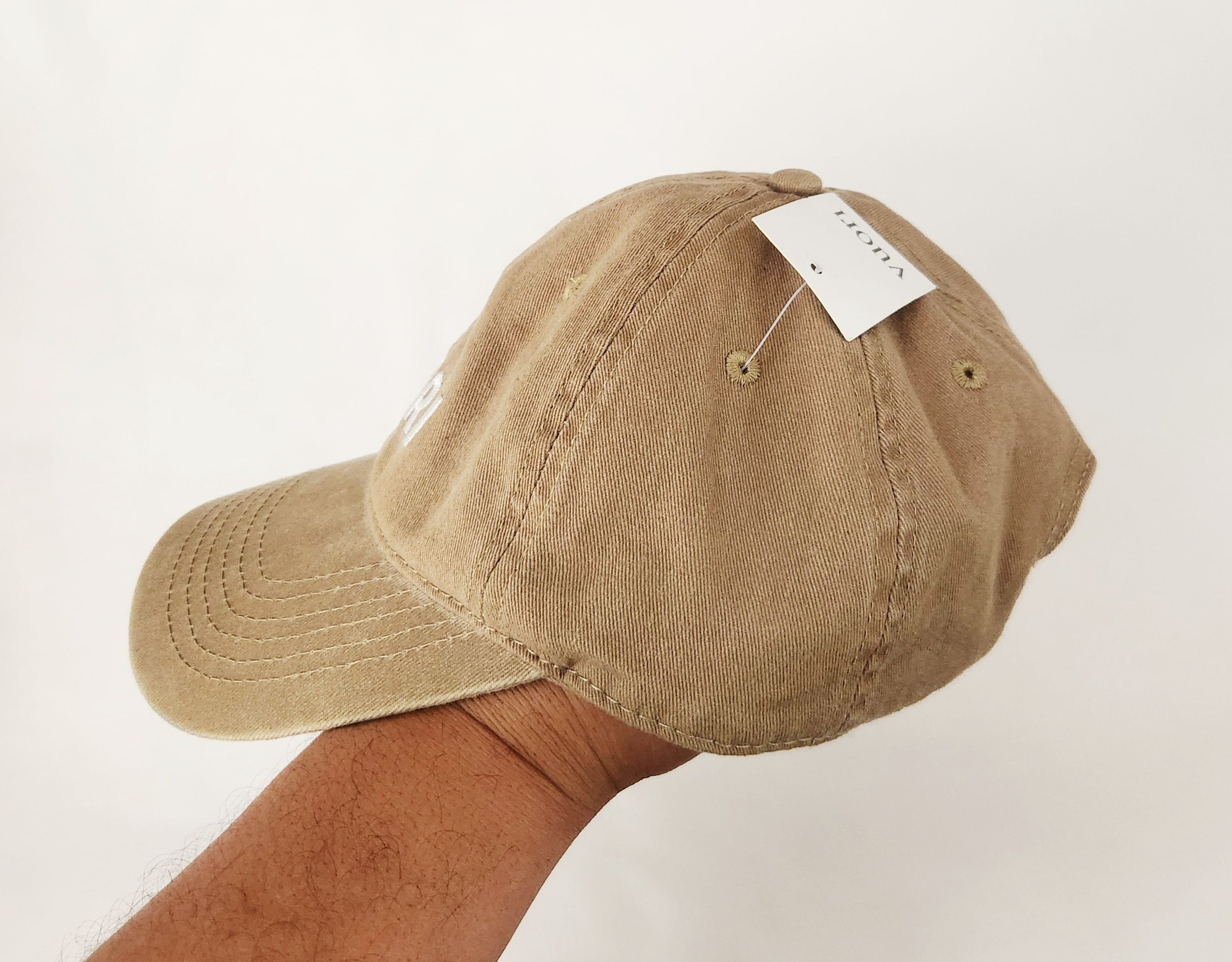 Vuori Vuori Hat Spell Out Ball Cap Khaki Brown Camel Embroidered Size ONE SIZE - 4 Thumbnail